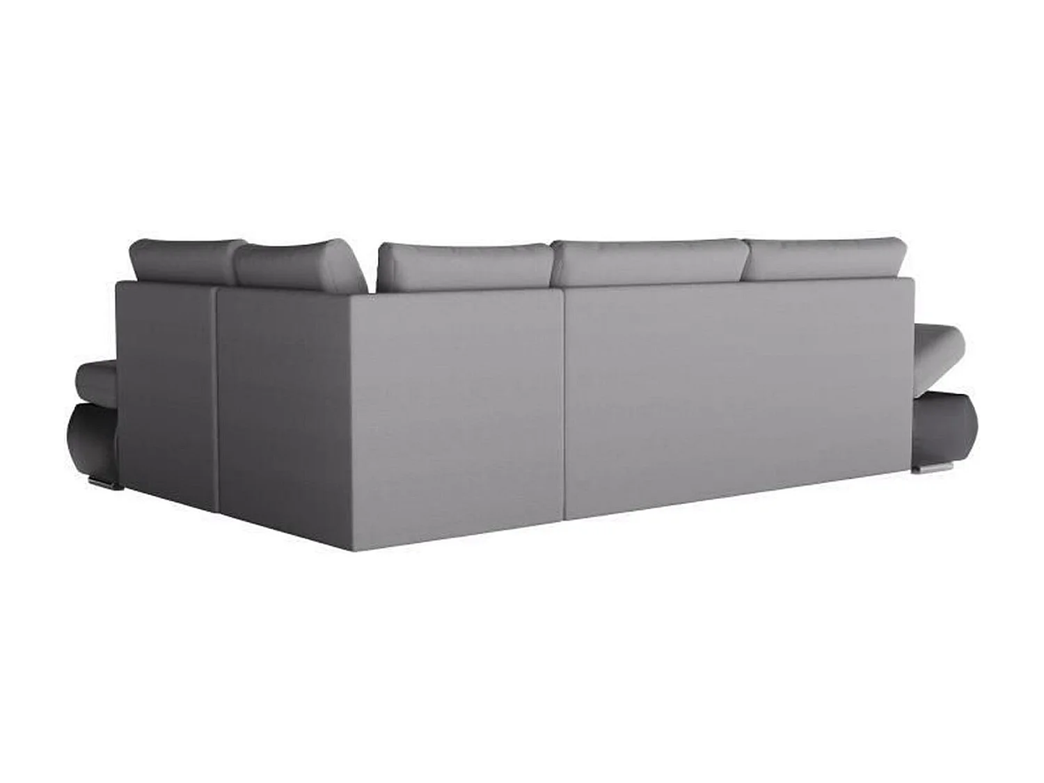 Canapé d'angle réversible convertible SEVARA 4 places - PU et Gris - Coffre de rangement - 267 x 200 x 90 cm
