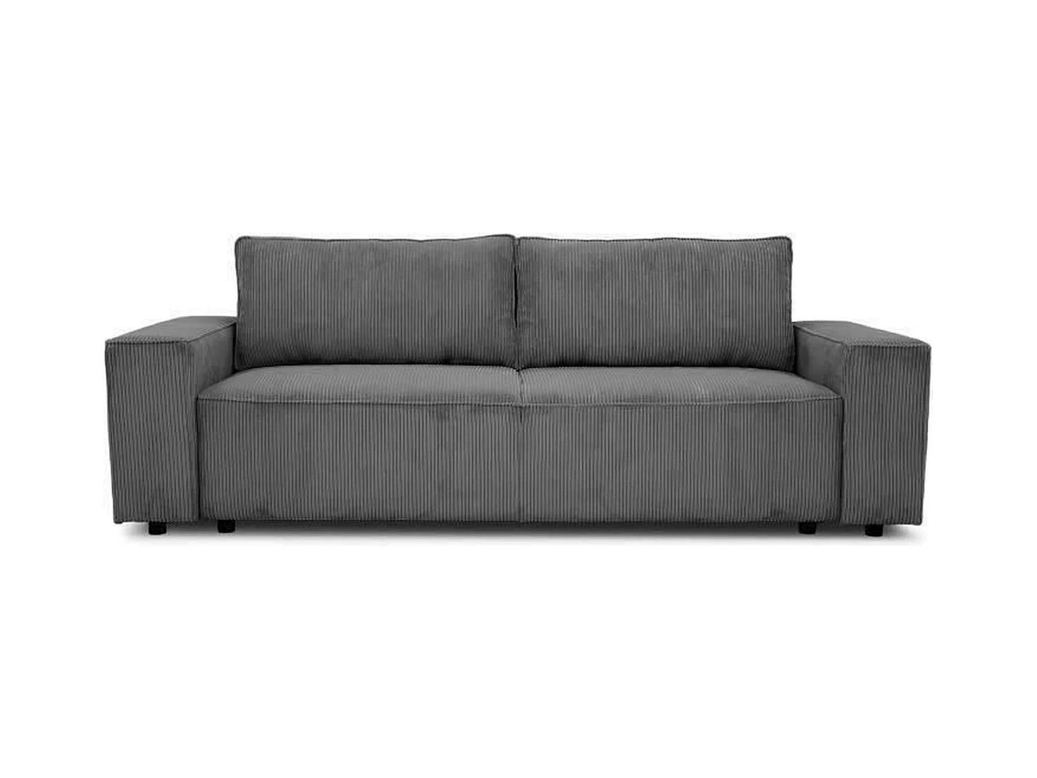 3-zits slaapbank - Antraciet corduroy - Opbergvak - 197 x 117 x 65 cm