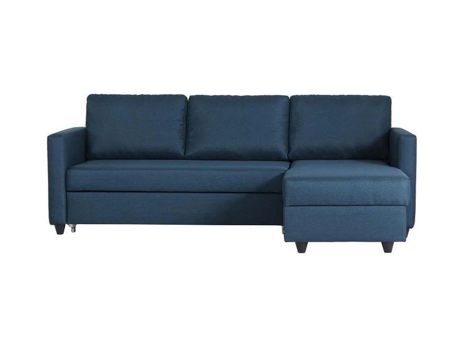 Canapé d'angle convertible réversible 3 places CATS - Tissu bleu - 222 x 150 x 86 cm