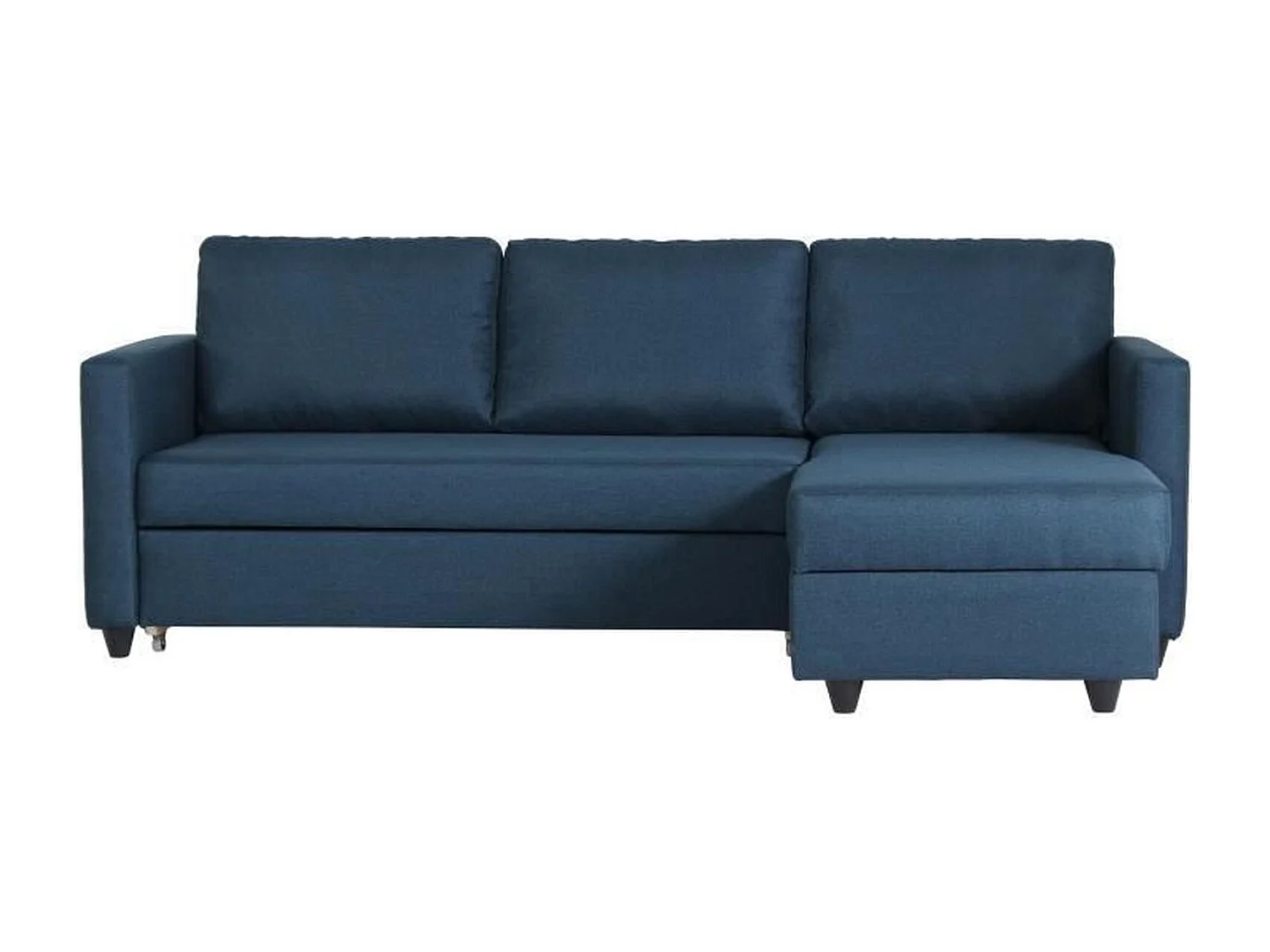 Canapé d'angle convertible réversible 3 places CATS - Tissu bleu - 222 x 150 x 86 cm