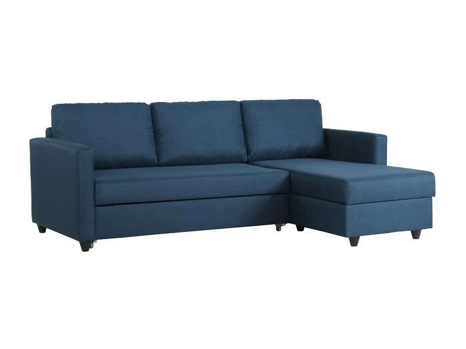 Canapé d'angle convertible réversible 3 places CATS - Tissu bleu - 222 x 150 x 86 cm