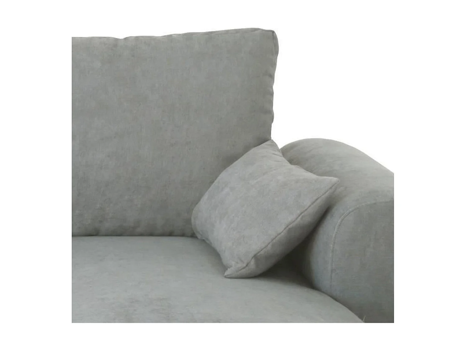 Canapé d'angle convertible réversible MAX - Méridienne avec coffre - Tissu gris clair - 240 x 143 x 85 cm