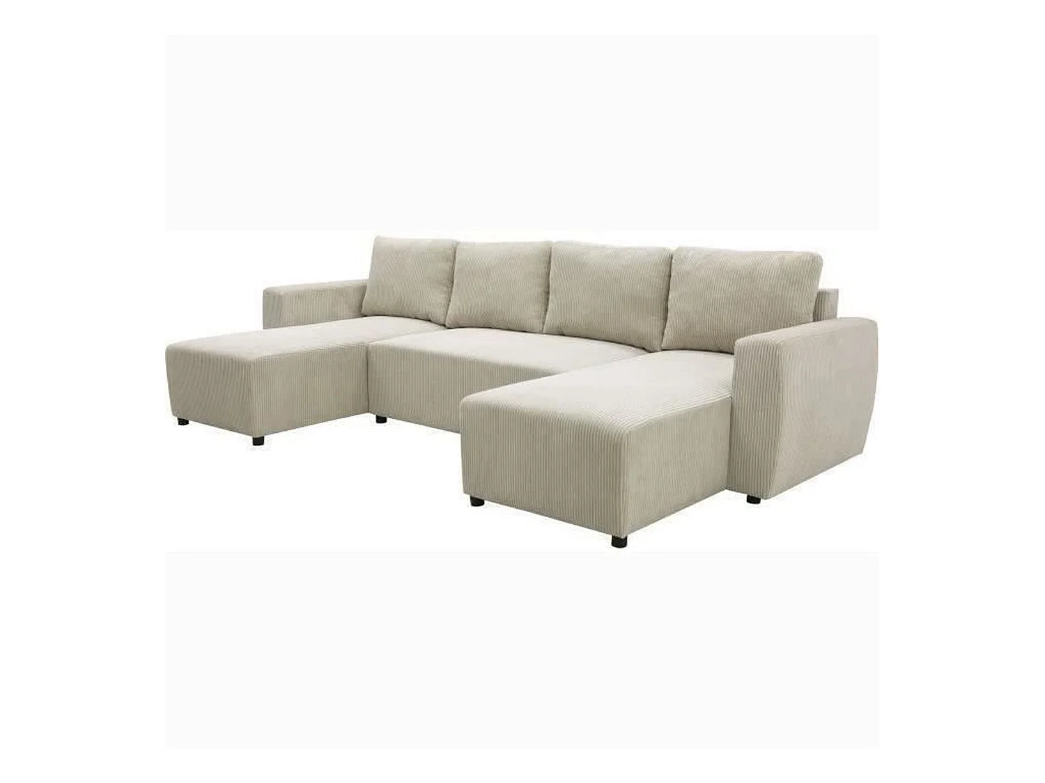 PHAREL 5/6-zits panoramische converteerbare hoekbank - Parel - Opbergvak - 297 x 155 x 85