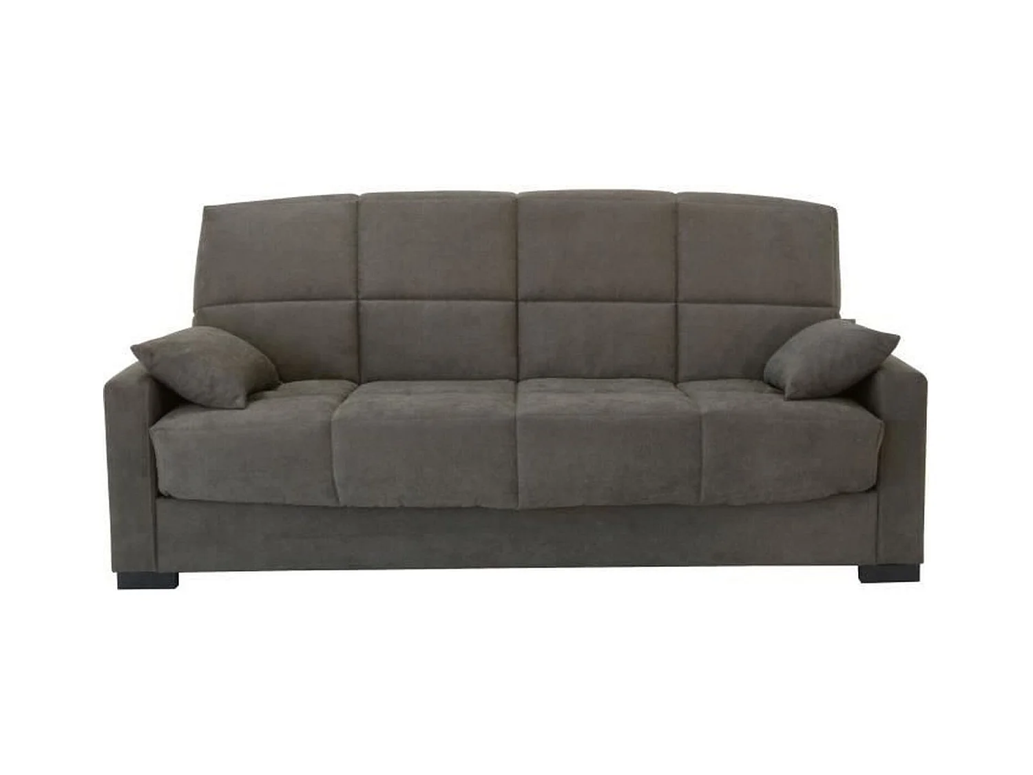 Canapé clic clac 3 places taupe avec matelas 17 cm MEGAN 223 x 96 x 103 cm