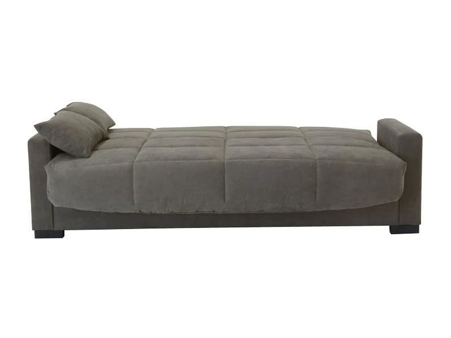 Canapé clic clac 3 places taupe avec matelas 17 cm MEGAN 223 x 96 x 103 cm