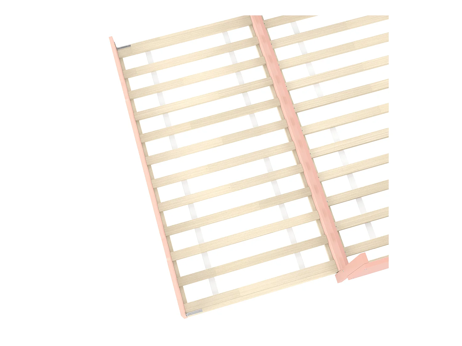 Lit gigogne 140x200 cm avec sommier - bureau et 3 étagères - Pin - rose (sans matelas)