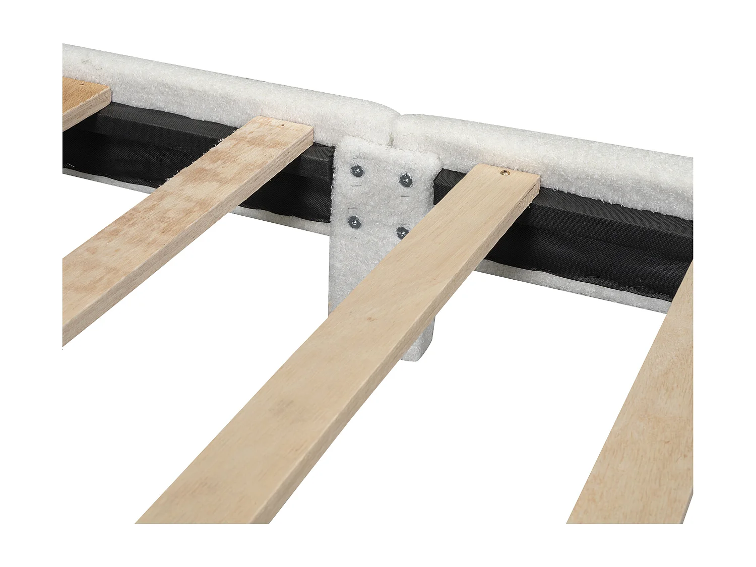 Lit enfant 90x200 cm avec sommier à lattes en - lit simple - bois- blanc (sans matelas)