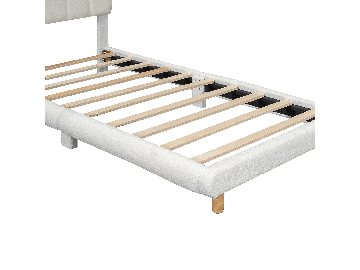 Lit enfant 90x200 cm avec sommier à lattes en - lit simple - bois- blanc (sans matelas)