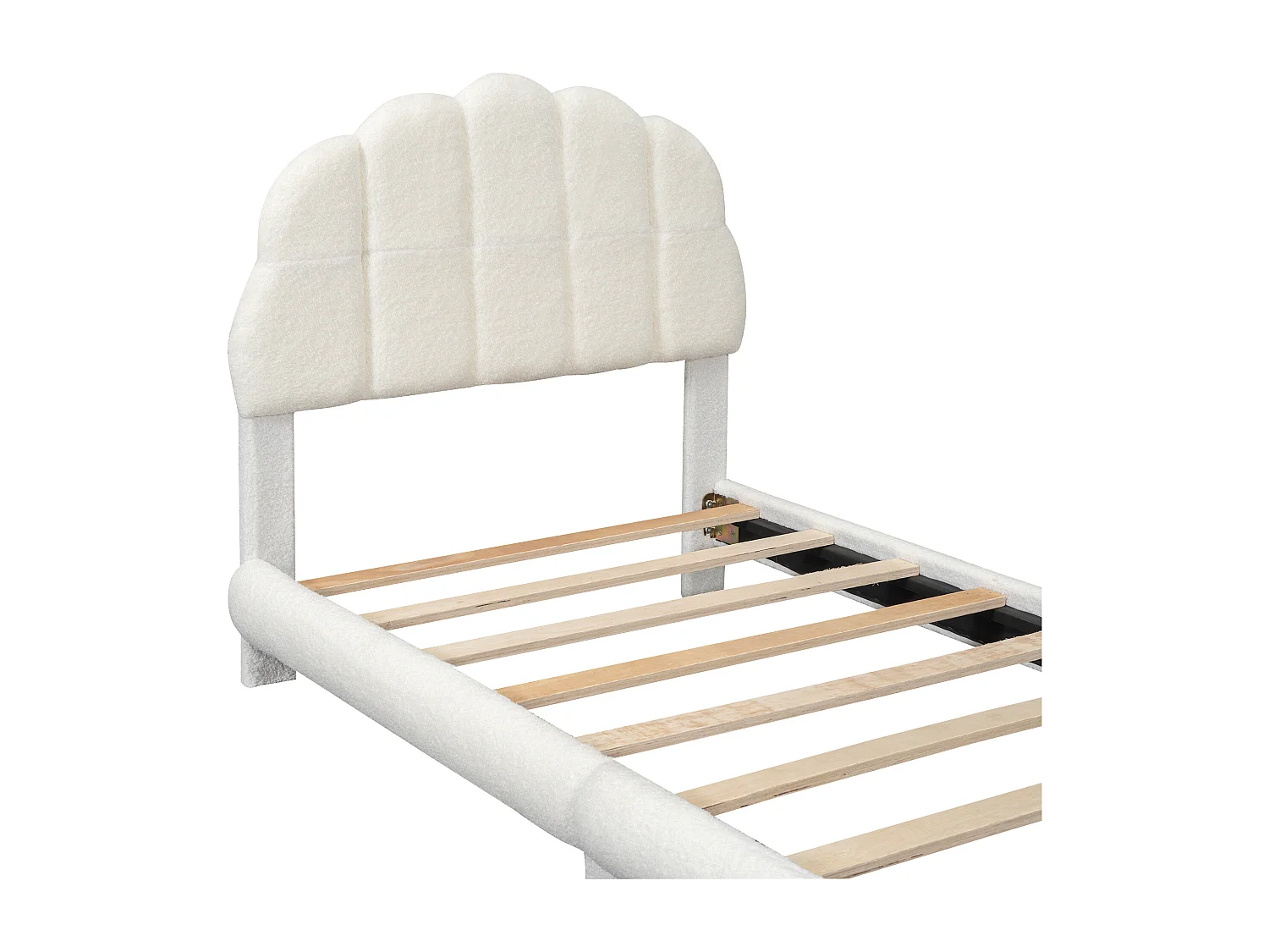 Lit enfant 90x200 cm avec sommier à lattes en - lit simple - bois- blanc (sans matelas)