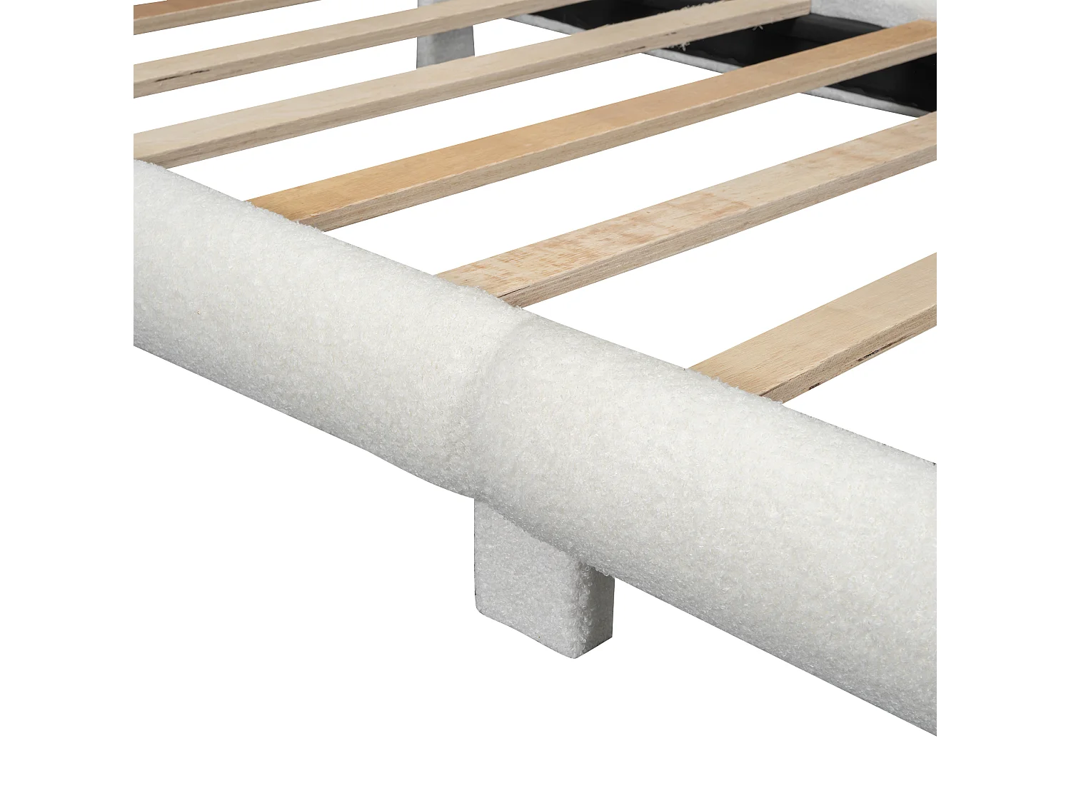 Lit enfant 90x200 cm avec sommier à lattes en - lit simple - bois- blanc (sans matelas)