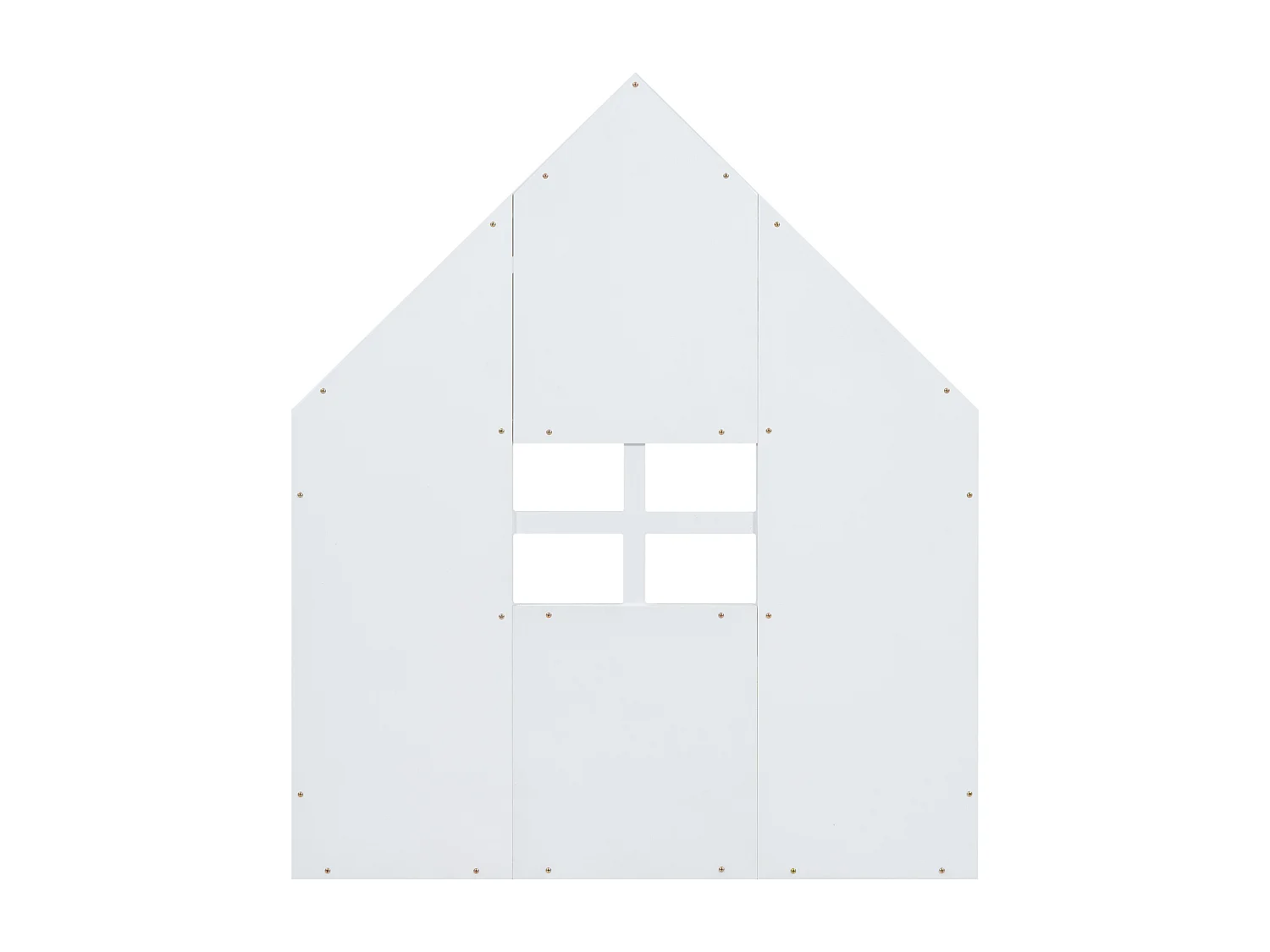 Lit cabane  90x200 cm  avec barrière de protection - Pin - blanc (sans matelas)