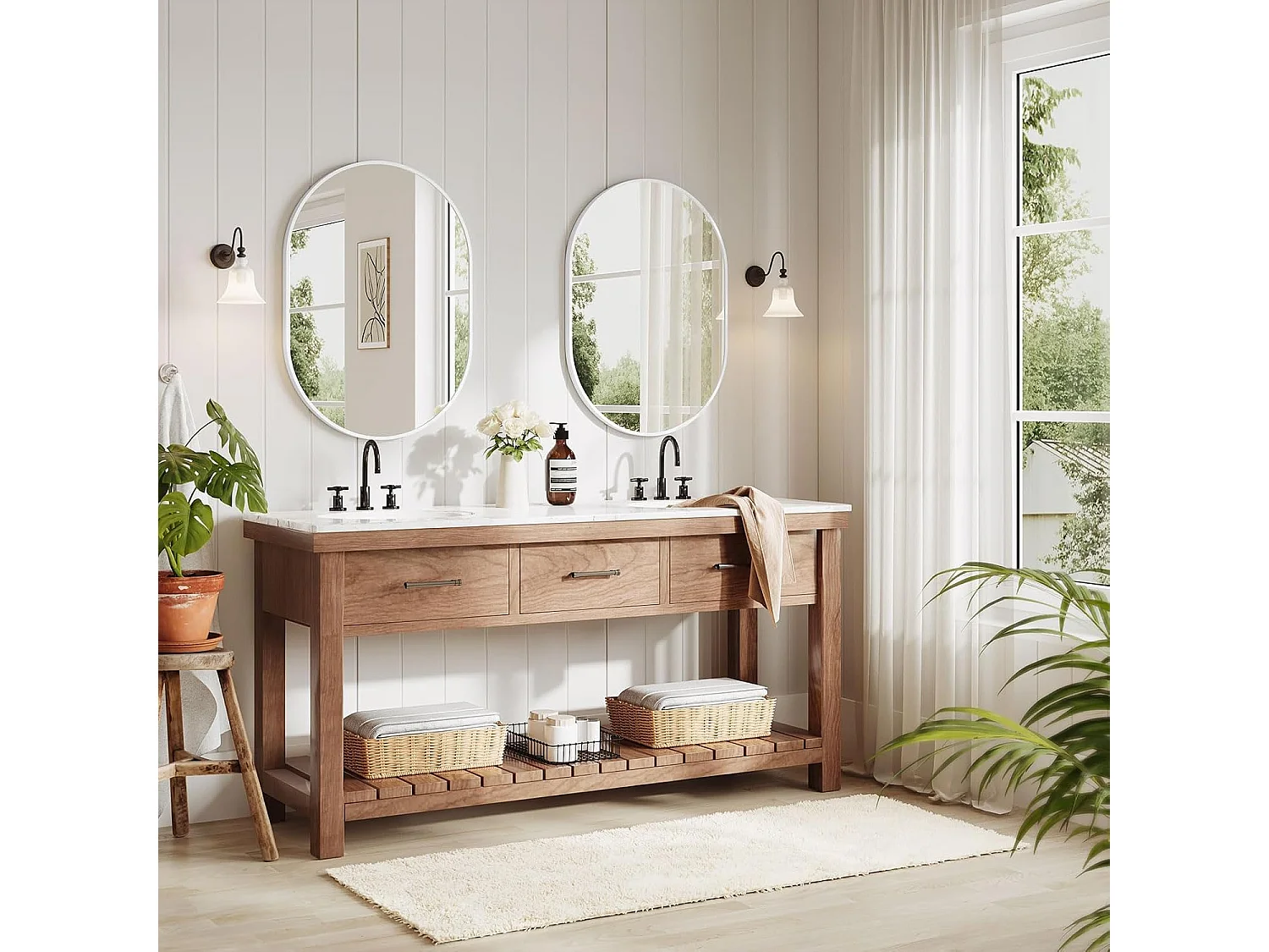 Dripex Miroir Mural 70x50cm Ovale Miroir de Maquillage avec Cadre en Alliage dAluminium Miroir de Dcoration pour Entre Chambre Sal