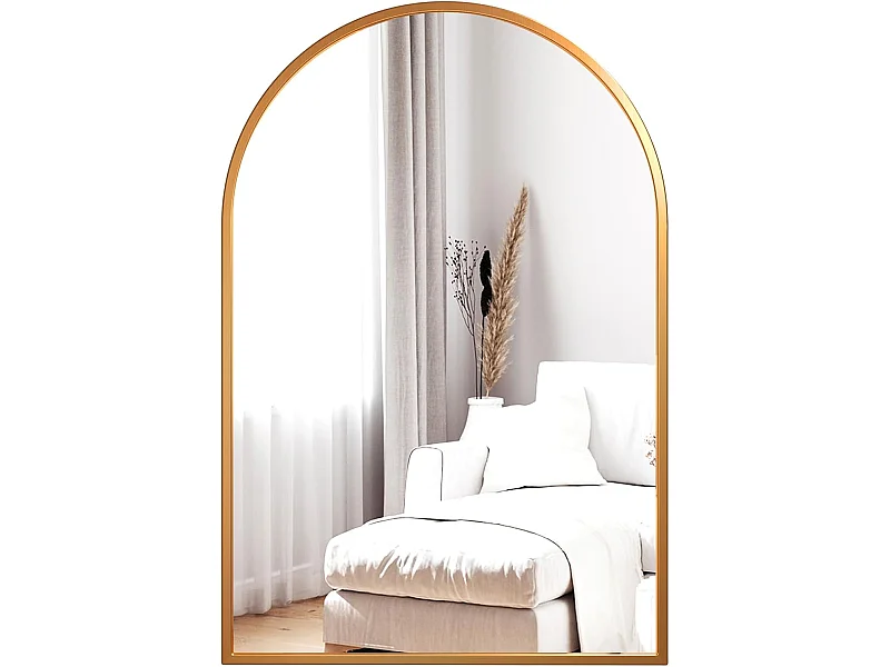Dripex Miroir Mural Arche 6090cm Or Grand Miroir de Maquillage avec Cadre en Alliage dAluminium Idal pour Entre Chambre Salon Sall