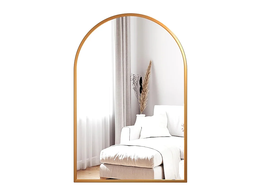 Dripex Miroir Mural Arche 6090cm Or Grand Miroir de Maquillage avec Cadre en Alliage dAluminium Idal pour Entre Chambre Salon Sall