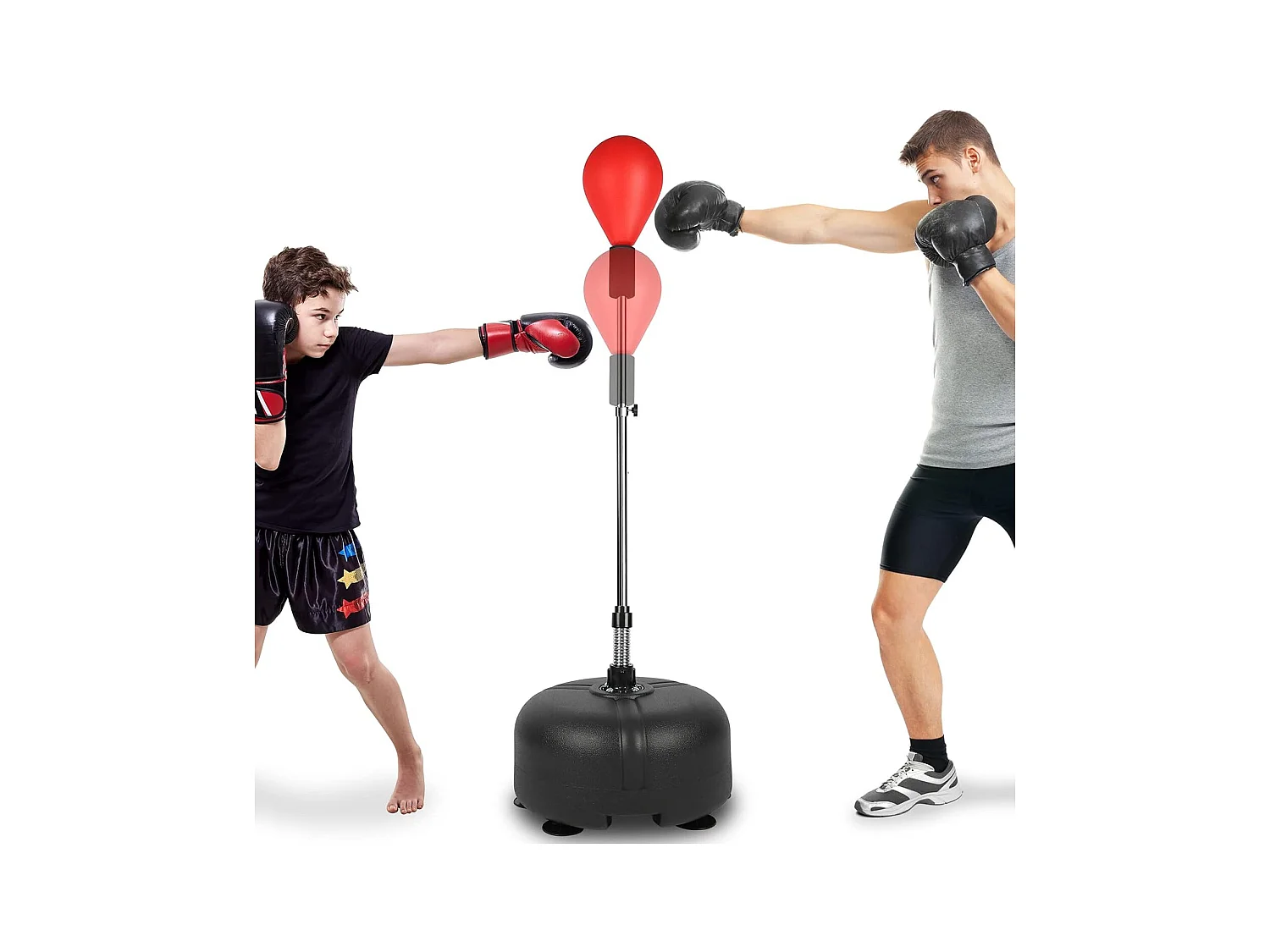 Dripex Punching Ball sur Pied Rglable en Hauteur 135-155 cm Sac de Frappe Boxe avec 6 Ventouses pour Adulte Enfant Rouge