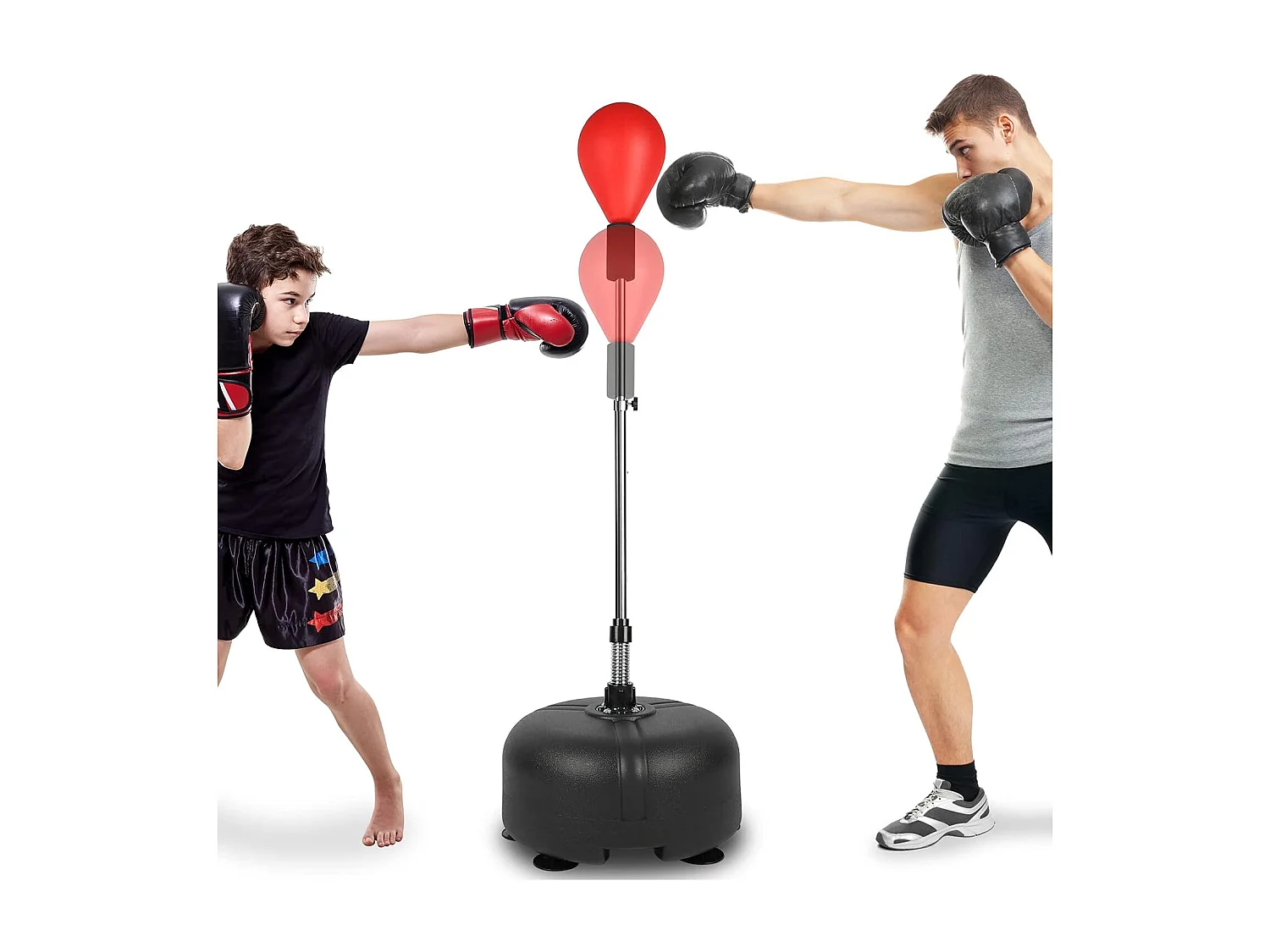Dripex Punching Ball sur Pied Rglable en Hauteur 135-155 cm Sac de Frappe Boxe avec 6 Ventouses pour Adulte Enfant Rouge