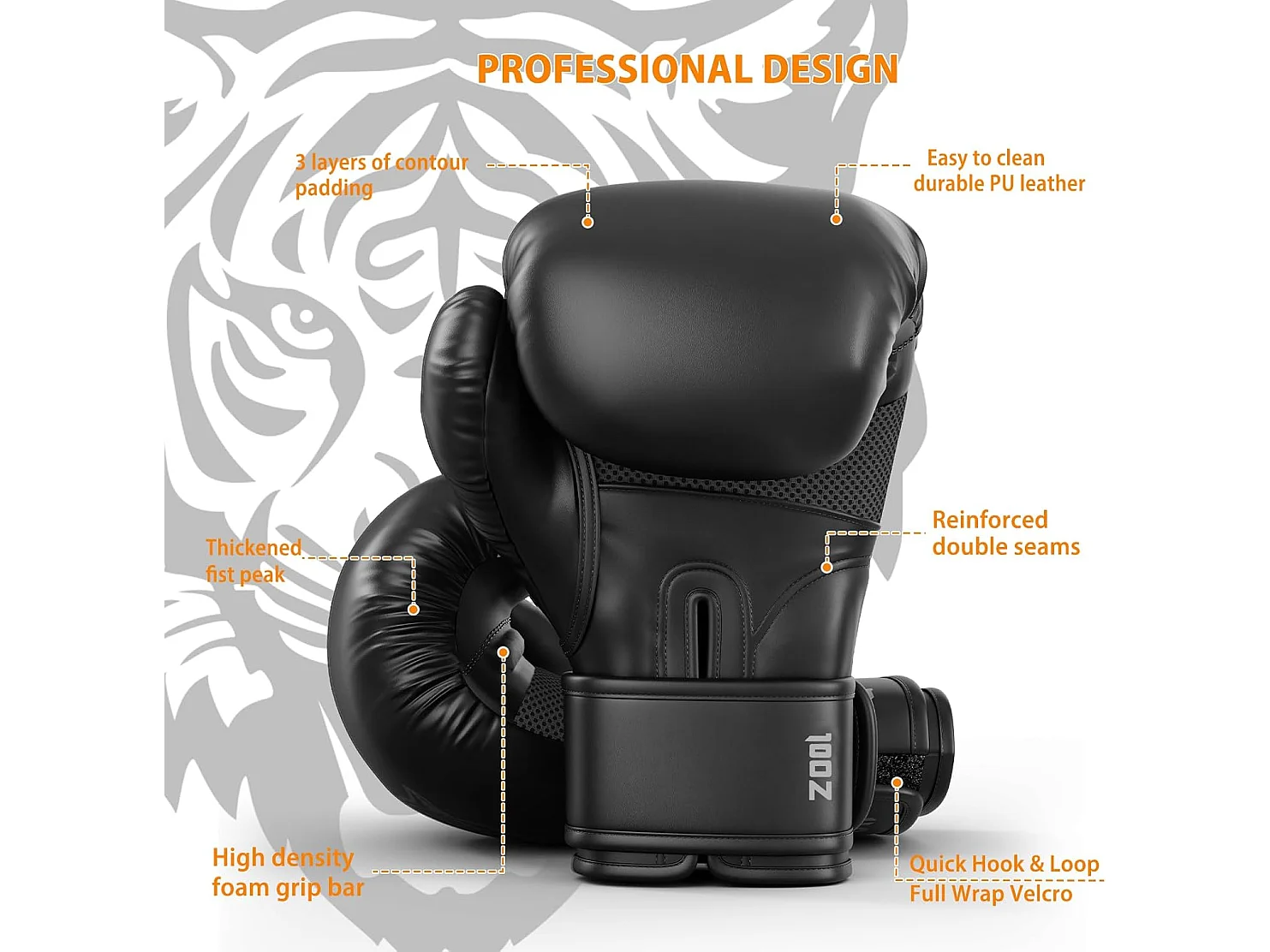 Dripex Gants de Boxe Gants dEntranement de Boxe PU Cuir Gants Sac de Frappe Homme Femme Boxing Gloves Professionnels pour Arts Mar