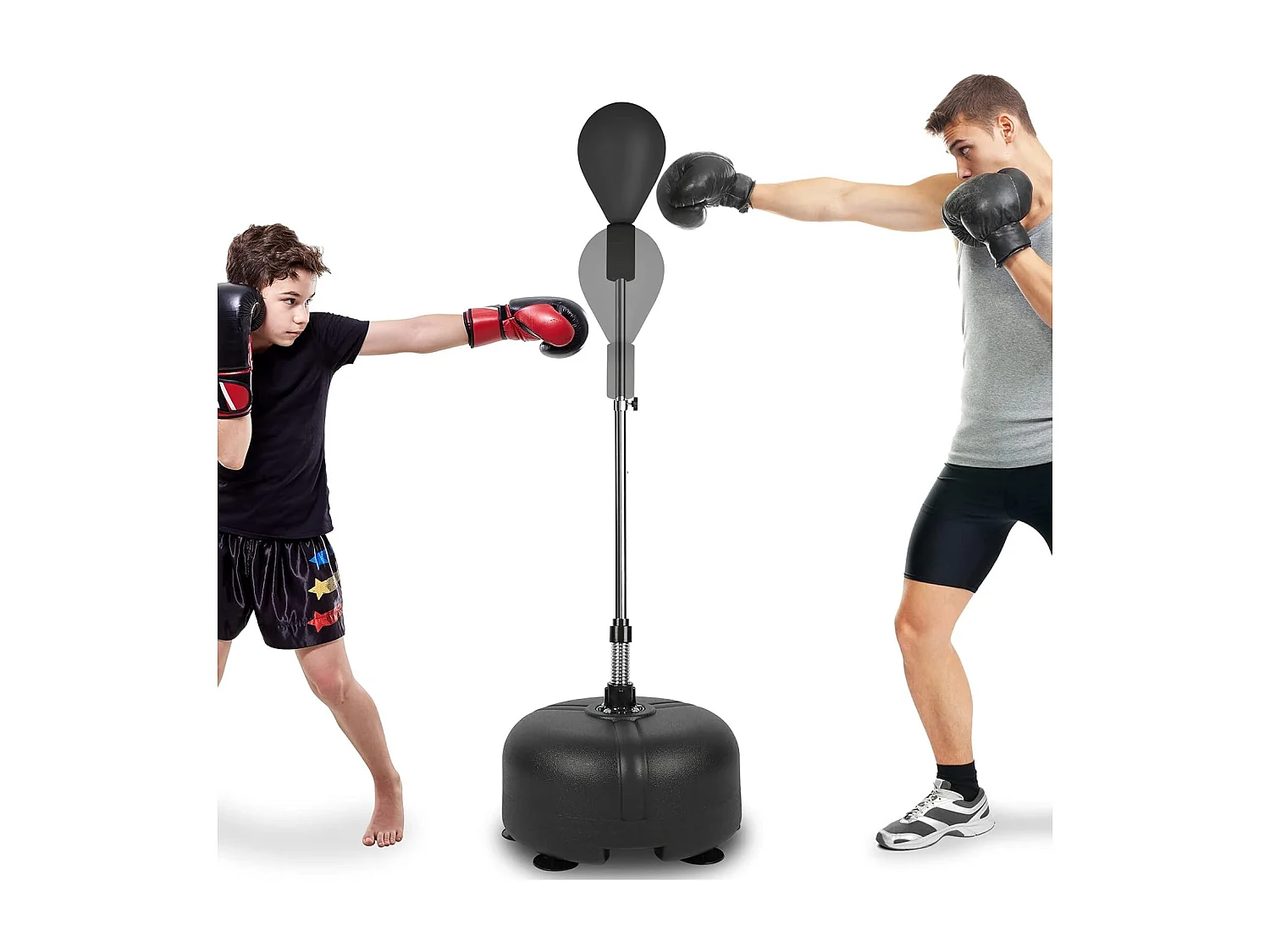 Dripex Punching Ball sur Pied Enfant Sac de Frappe Boxe avec Base 6 Ventouses Hauteur Rglable 135-155 cm Noir