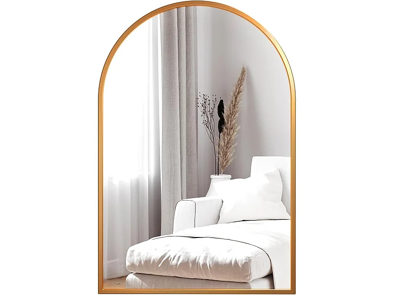 Dripex Miroir Mural Arche Grand Miroir de Maquillage 5075cm avec Cadre en Alliage dAluminium pour Entre Chambre Salon Salle de Bai