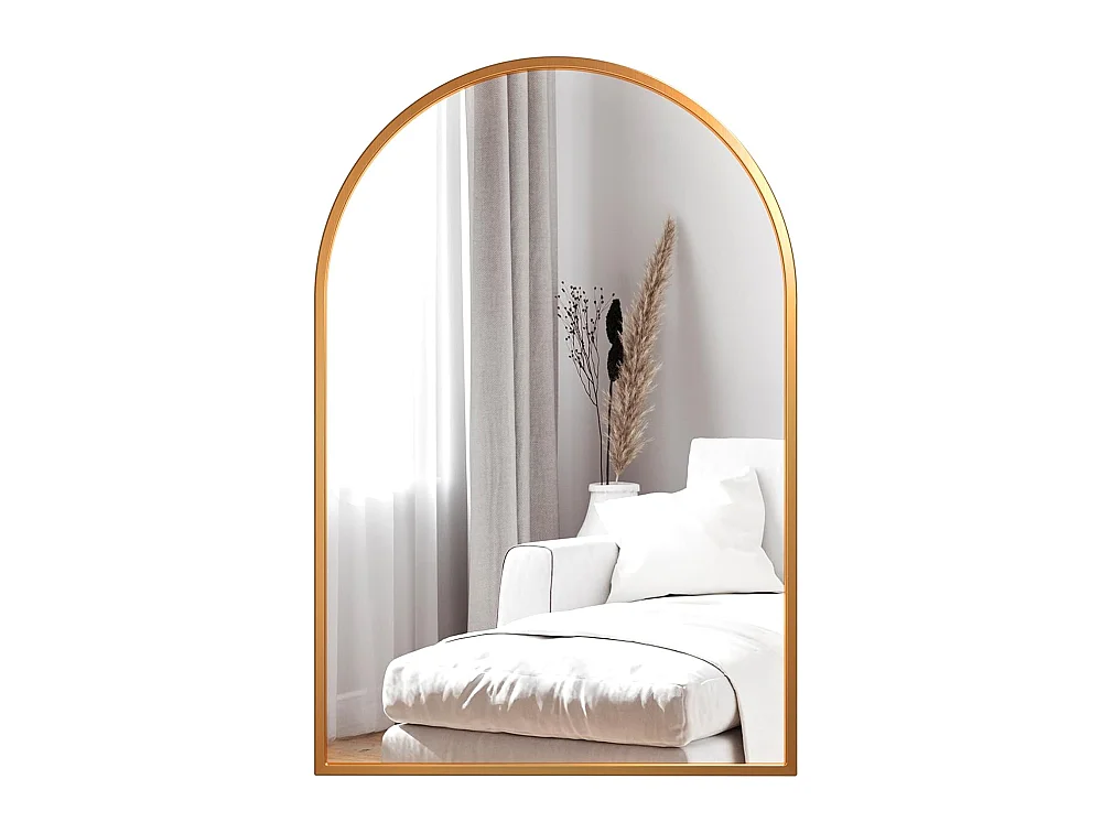 Dripex Miroir Mural Arche Grand Miroir de Maquillage 5075cm avec Cadre en Alliage dAluminium pour Entre Chambre Salon Salle de Bai