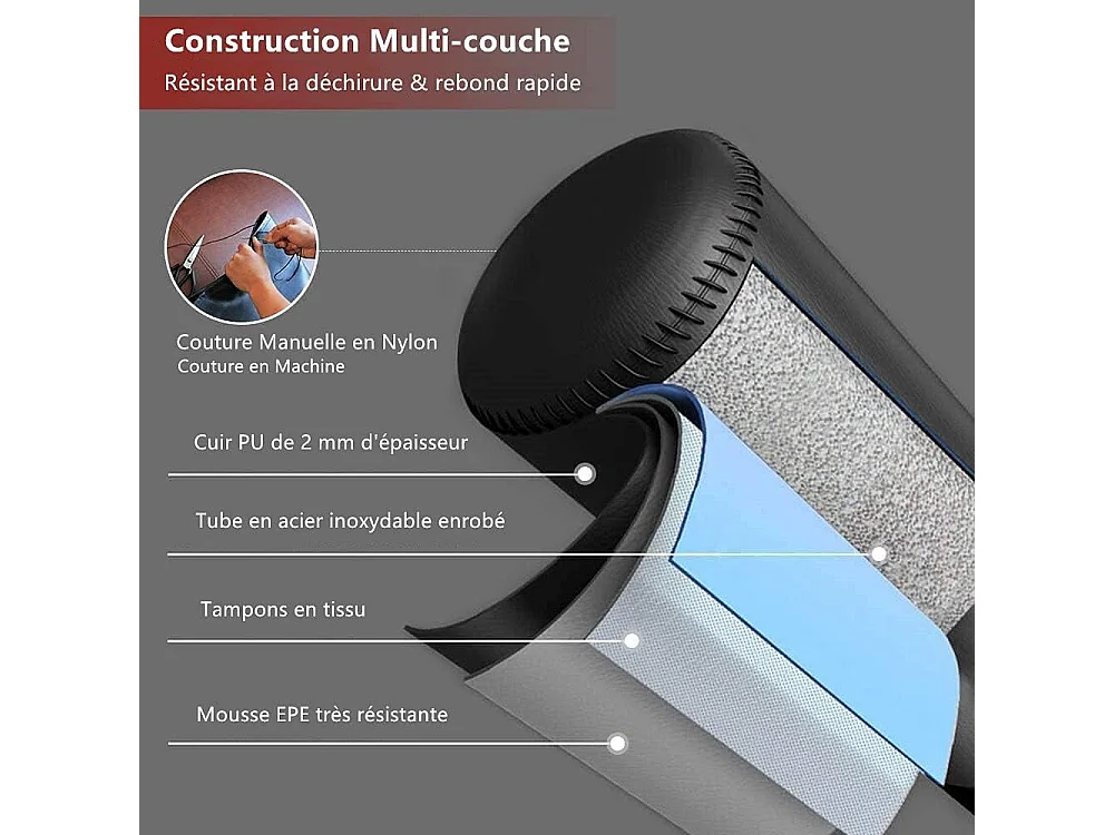 Dripex Sac de Frappe sur Pied Adulte 175cm Sac de Boxe Autoportant MMA Punching Ball pour Karat Fitness Taekwondo Noir