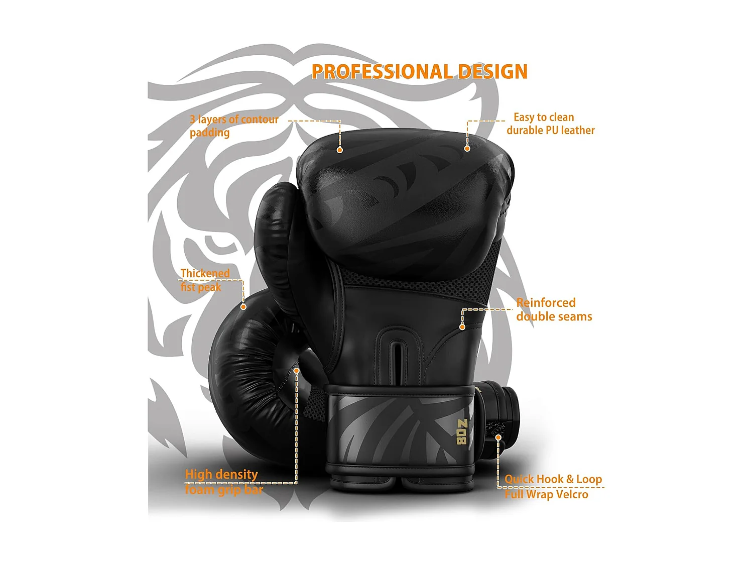 Dripex Gants de Boxe Gants dEntranement de Boxe PU Cuir Gants Sac de Frappe Homme Femme Boxing Gloves Professionnels pour Arts Mar