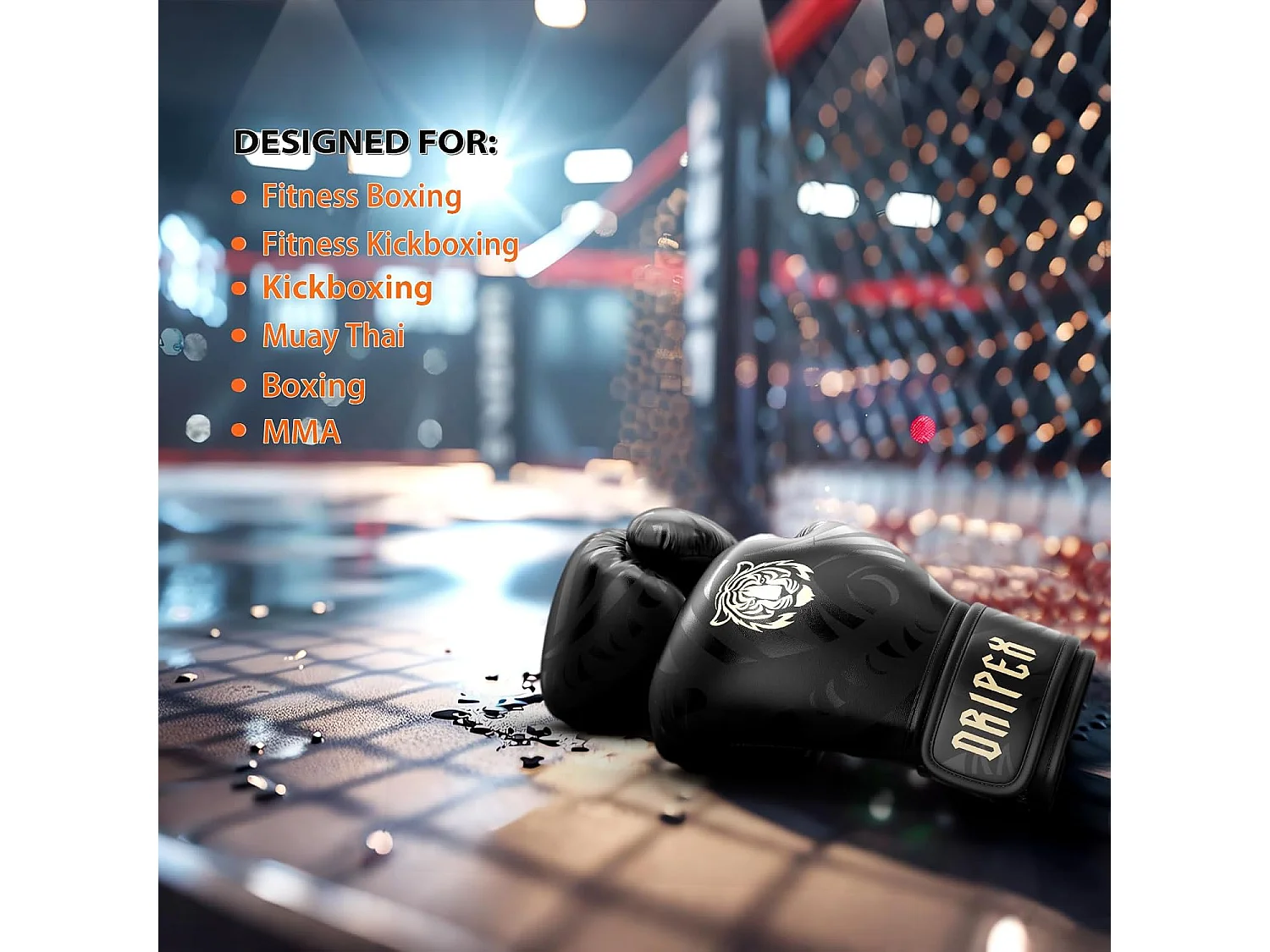 Dripex Gants de Boxe Gants dEntranement de Boxe PU Cuir Gants Sac de Frappe Homme Femme Boxing Gloves Professionnels pour Arts Mar