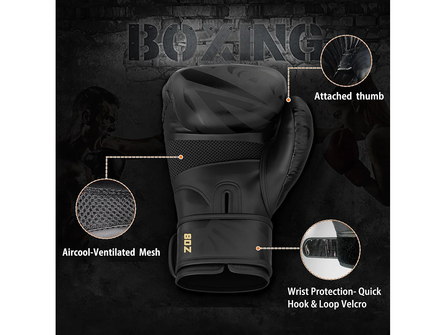 Dripex Gants de Boxe Gants dEntranement de Boxe PU Cuir Gants Sac de Frappe Homme Femme Boxing Gloves Professionnels pour Arts Mar
