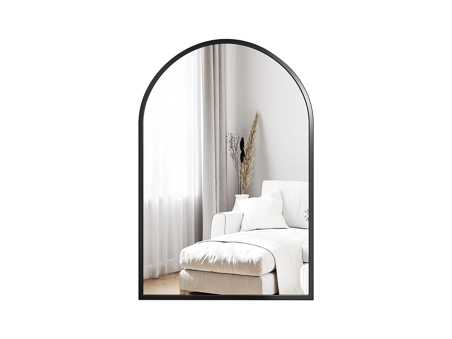 Dripex Miroir Mural Arqu 6090cm Grand Miroir de Maquillage avec Cadre en Alliage dAluminium pour Entre Chambre Salon Salle de Bain