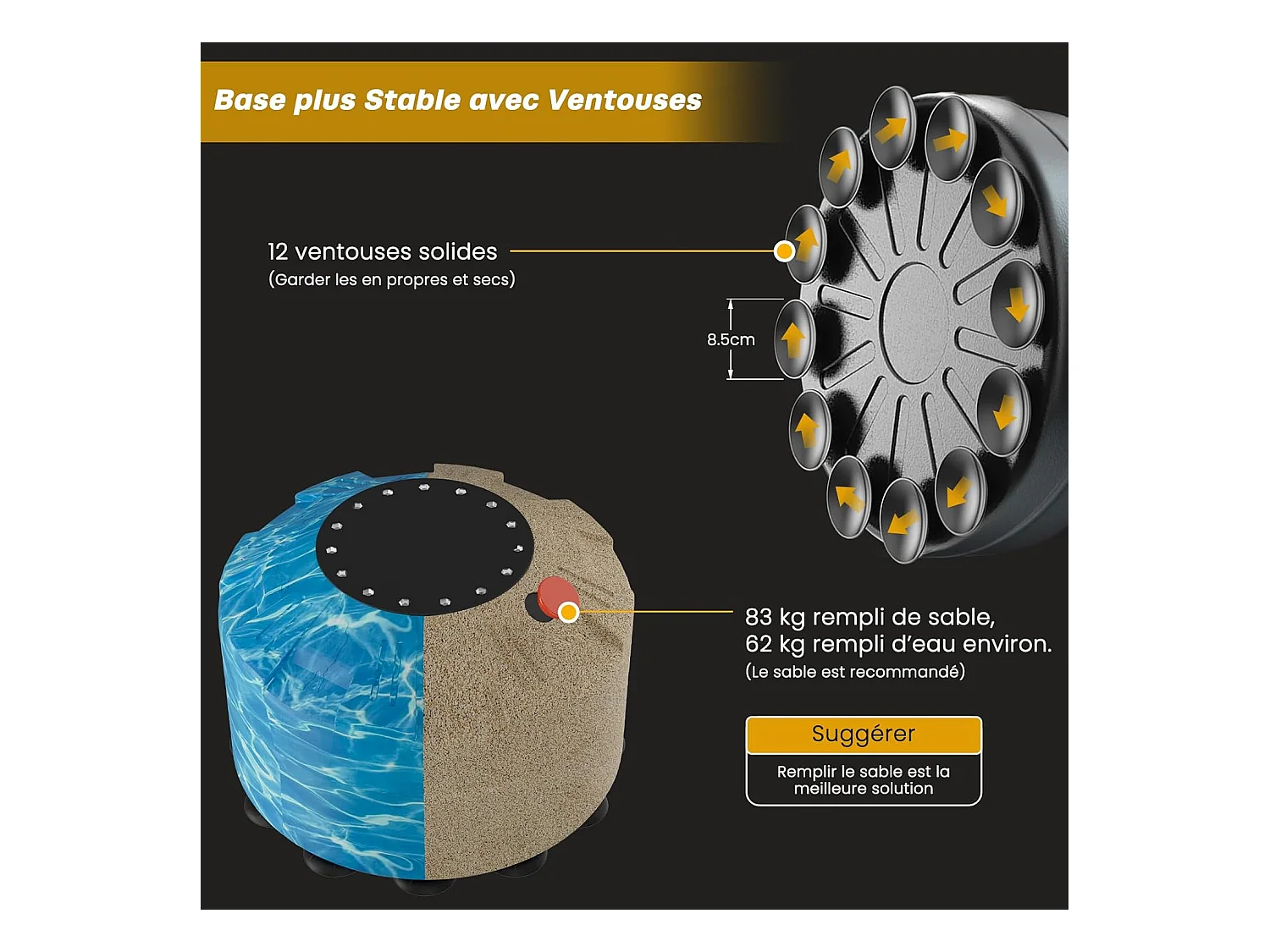 Dripex Sac de Frappe Adulte sur Pied avec Mousse Protecteur Sac de Boxe Autoportant 175 cm Punching Ball Adulte pour MMA Karat Fit