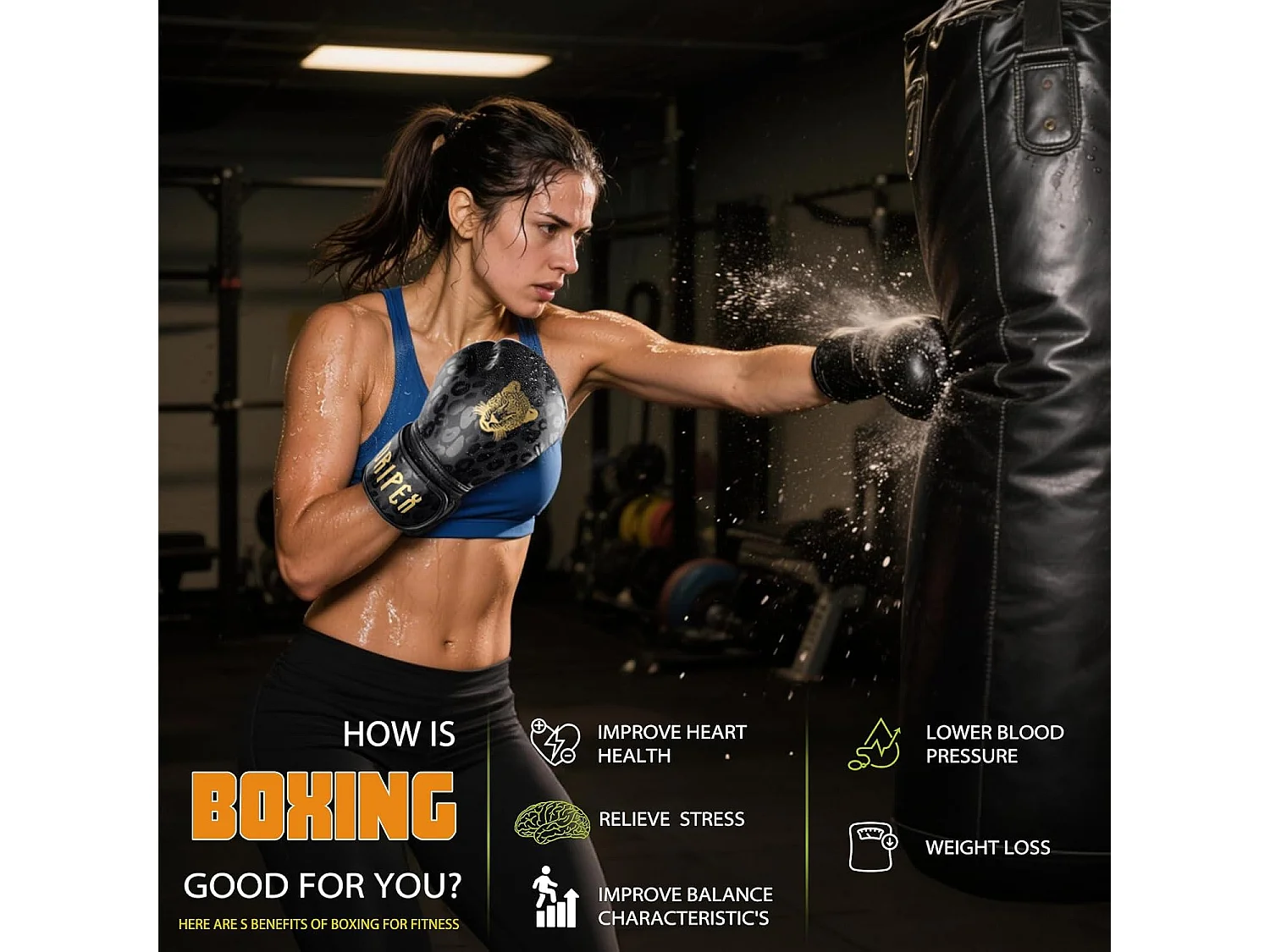 Dripex Gants de Boxe 10 oz Gants dEntranement de Boxe PU Cuir Gants Sac de Frappe Homme Femme Boxing Gloves Professionnels pour Ar