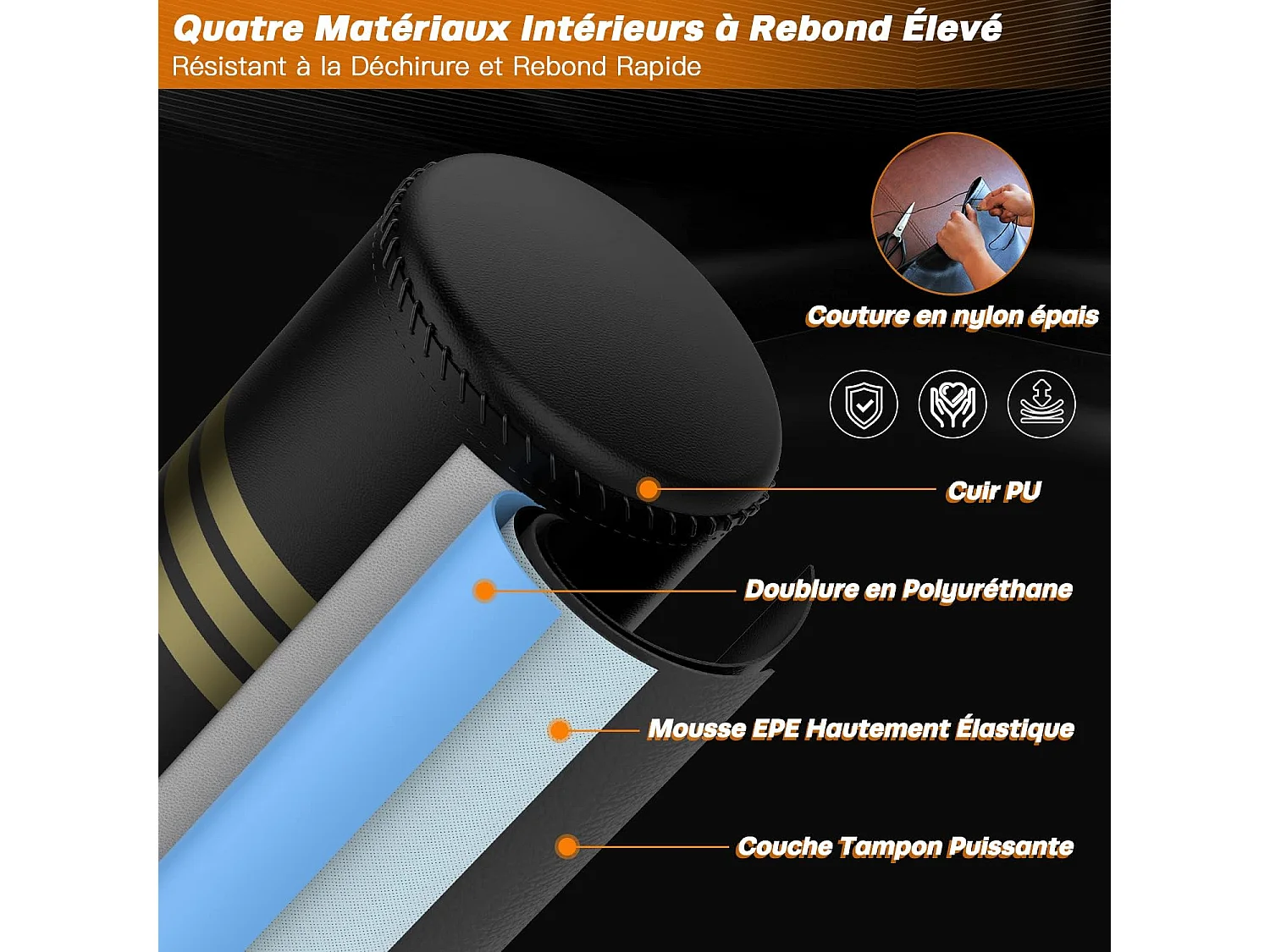 Dripex Sac de Frappe sur Pied 165 cm Sac de Boxe pour Adulte Punching Ball Autoportant avec 19 Ventouses quipement pour Boxe KickB