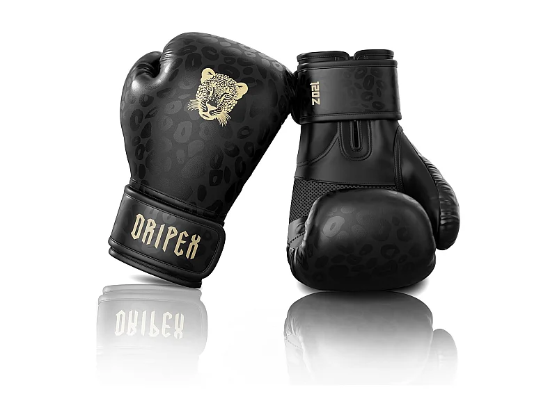 Dripex Gants de Boxe 12 oz Gants dEntranement de Boxe PU Cuir Gants Sac de Frappe Homme Femme Boxing Gloves Professionnels pour Ar