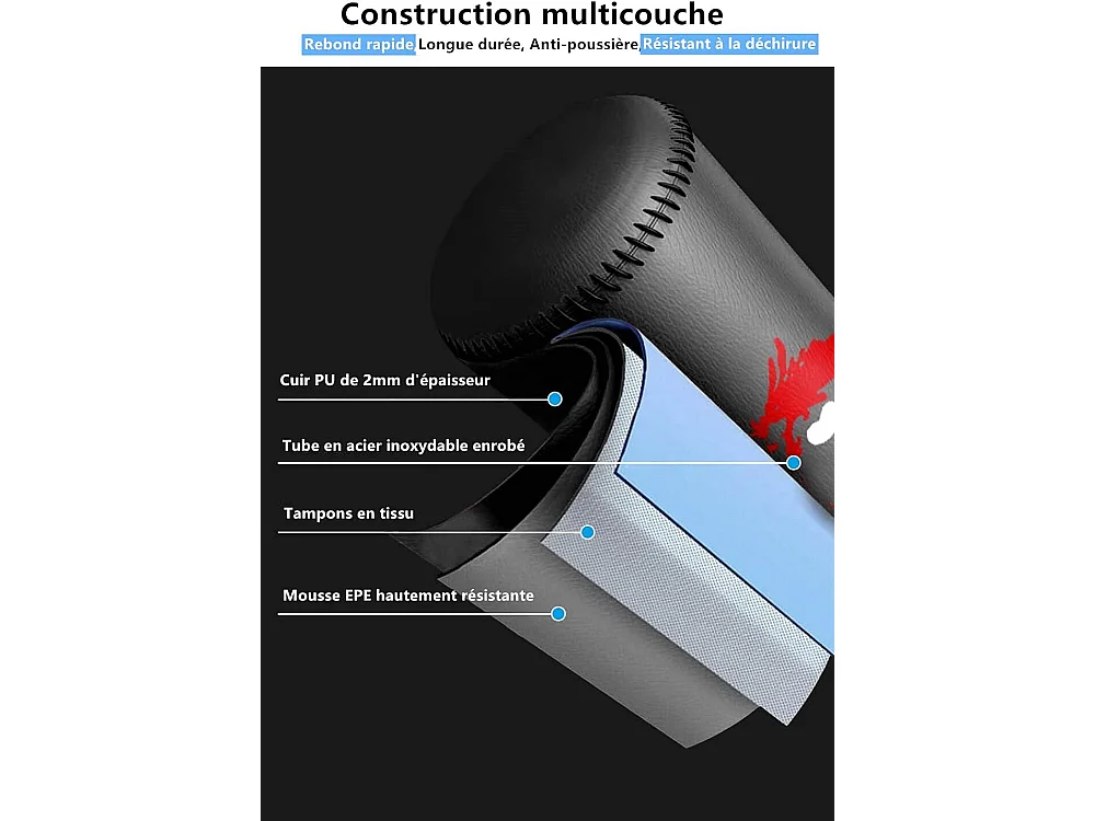 Dripex PunchingBall Enfant 120 cm Sac de Frappe Boxe sur Pied avec 12 Ventouses pour Karat Taekwondo MMA Noir