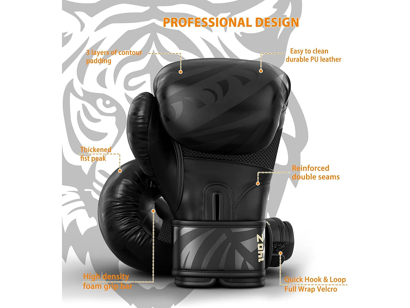 Dripex Gants de Boxe Gants dEntranement de Boxe PU Cuir Gants Sac de Frappe Homme Femme Boxing Gloves Professionnels pour Arts Mar