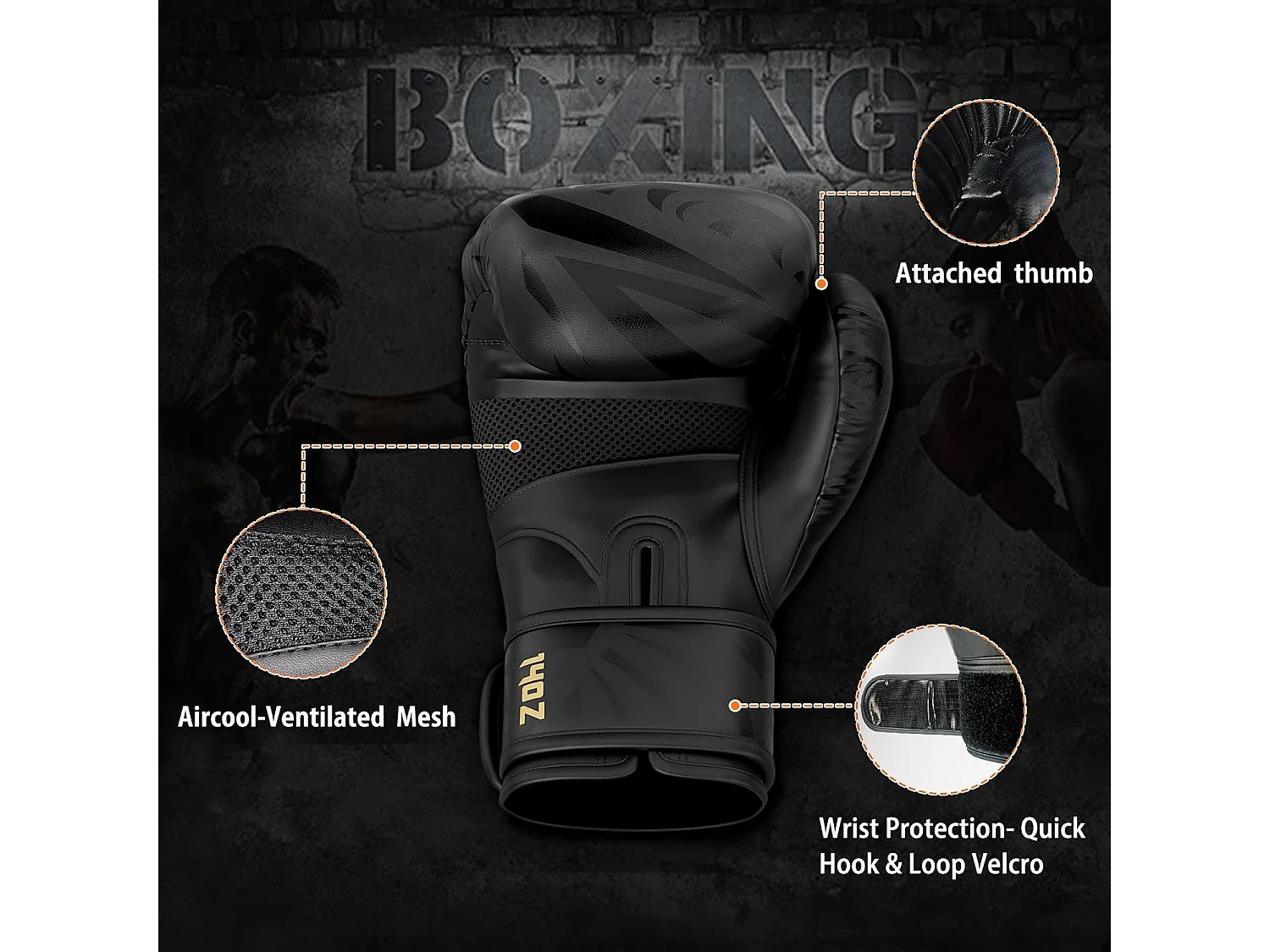 Dripex Gants de Boxe Gants dEntranement de Boxe PU Cuir Gants Sac de Frappe Homme Femme Boxing Gloves Professionnels pour Arts Mar