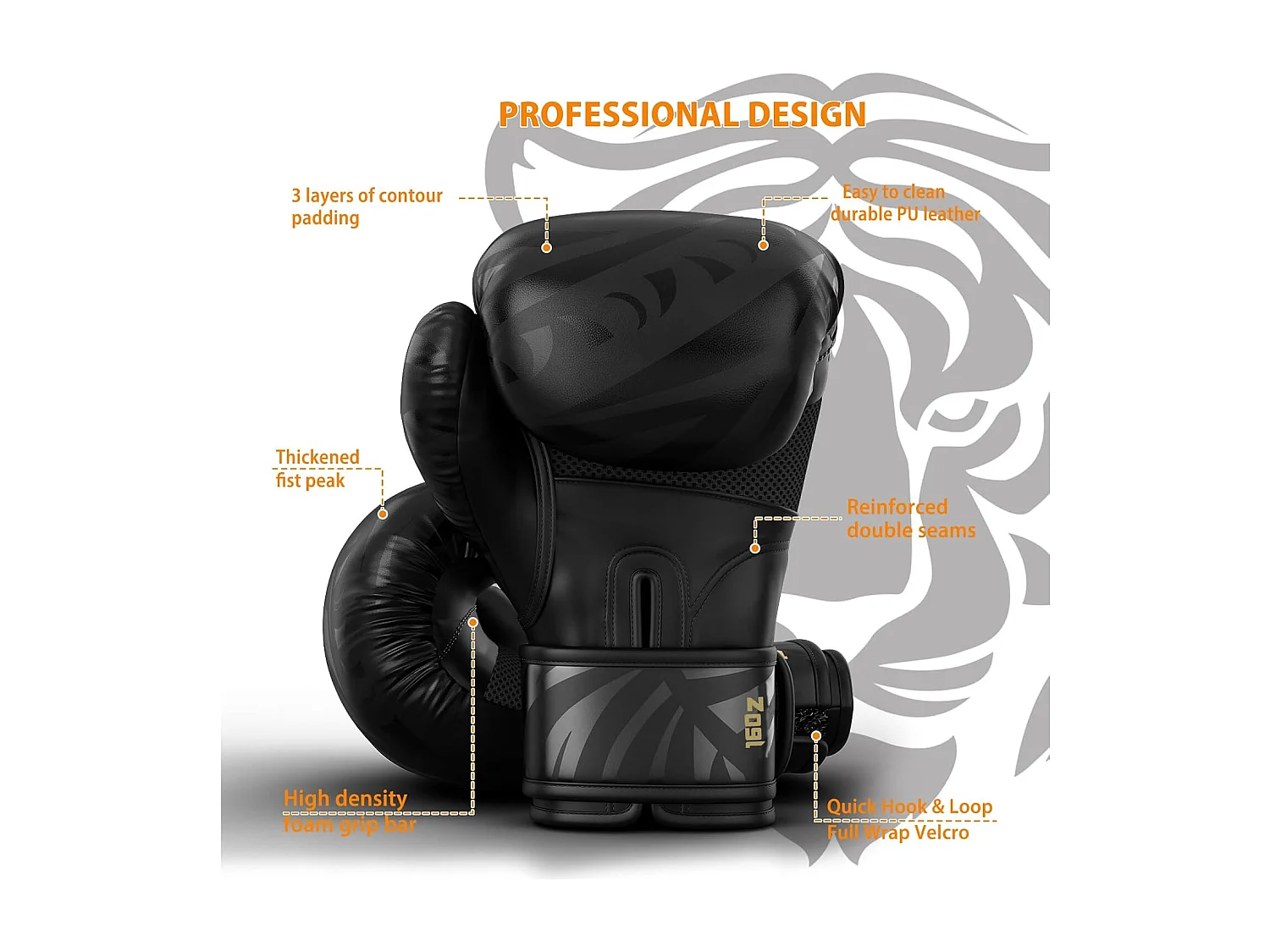 Dripex Gants de Boxe Gants dEntranement de Boxe PU Cuir Gants Sac de Frappe Homme Femme Boxing Gloves Professionnels pour Arts Mar