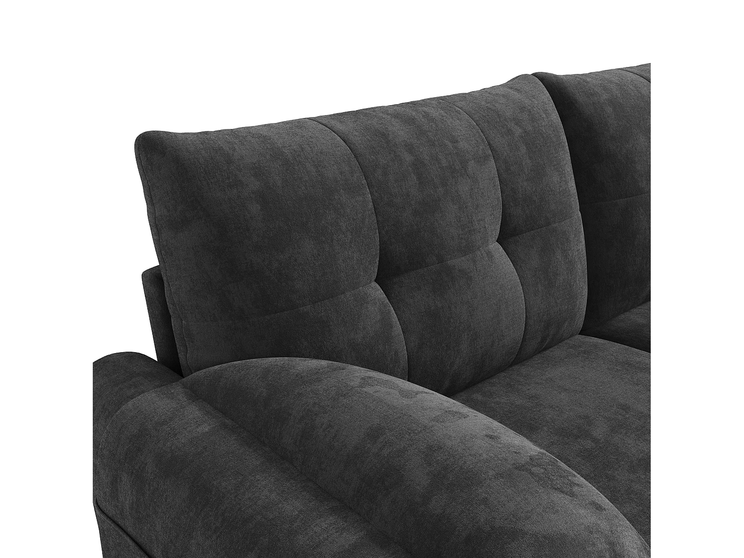 Canapé 2 places moderne 158x80x88,5cm - avec coussins épais - Tissu chenille - gris