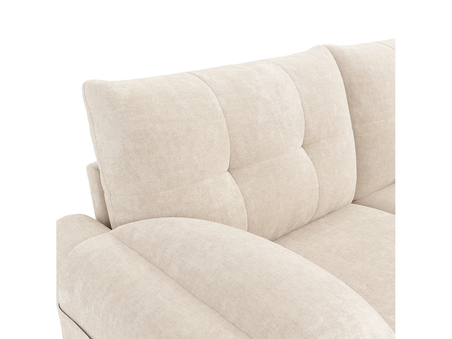 Canapé 2 places moderne 158x80x88,5cm - avec coussins épais - Tissu chenille - beige