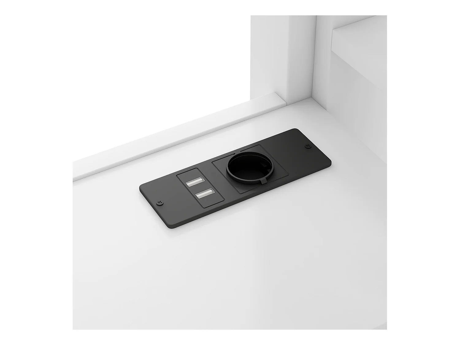 Lit mezzanine 90x200 cm -  4 tiroirs et armoire - avec bureau - avec LED et port USB - Blanc(matelas non inclus)