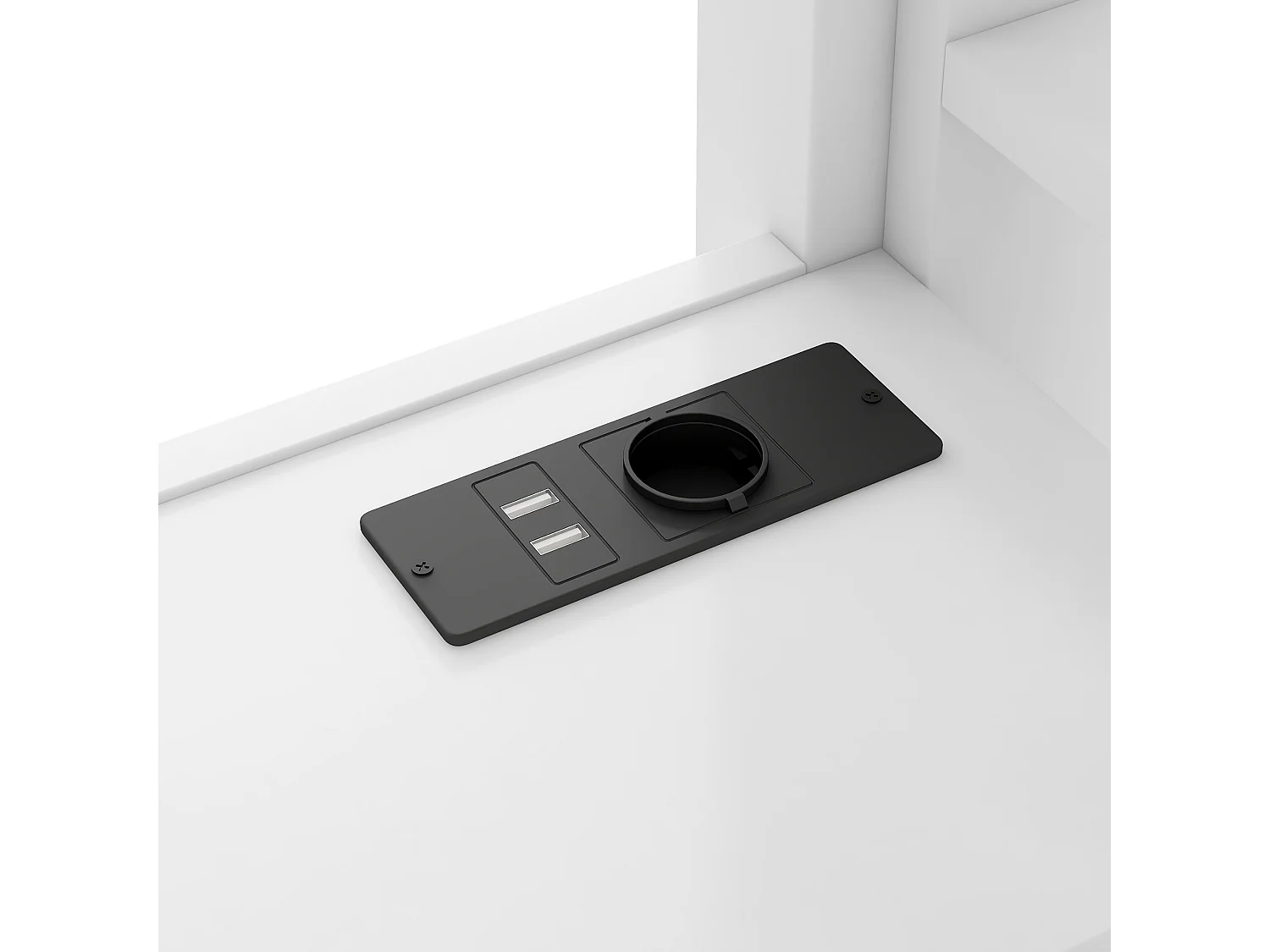 Hoogslaperbed 90x200 cm - 4 lades en kast - met bureau - met LED en USB-poort - Wit (matras niet inbegrepen)