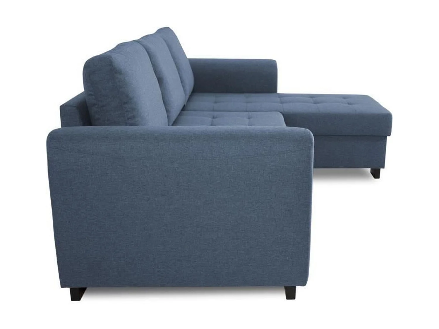 Canapé d'angle fixe réversible 4 places - Tissu Bleu - 245 x 150 x 86 cm