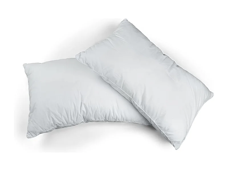 2 oreillers doux microfibres polyester moelleux réglable en hauteur 65 x 65 cm