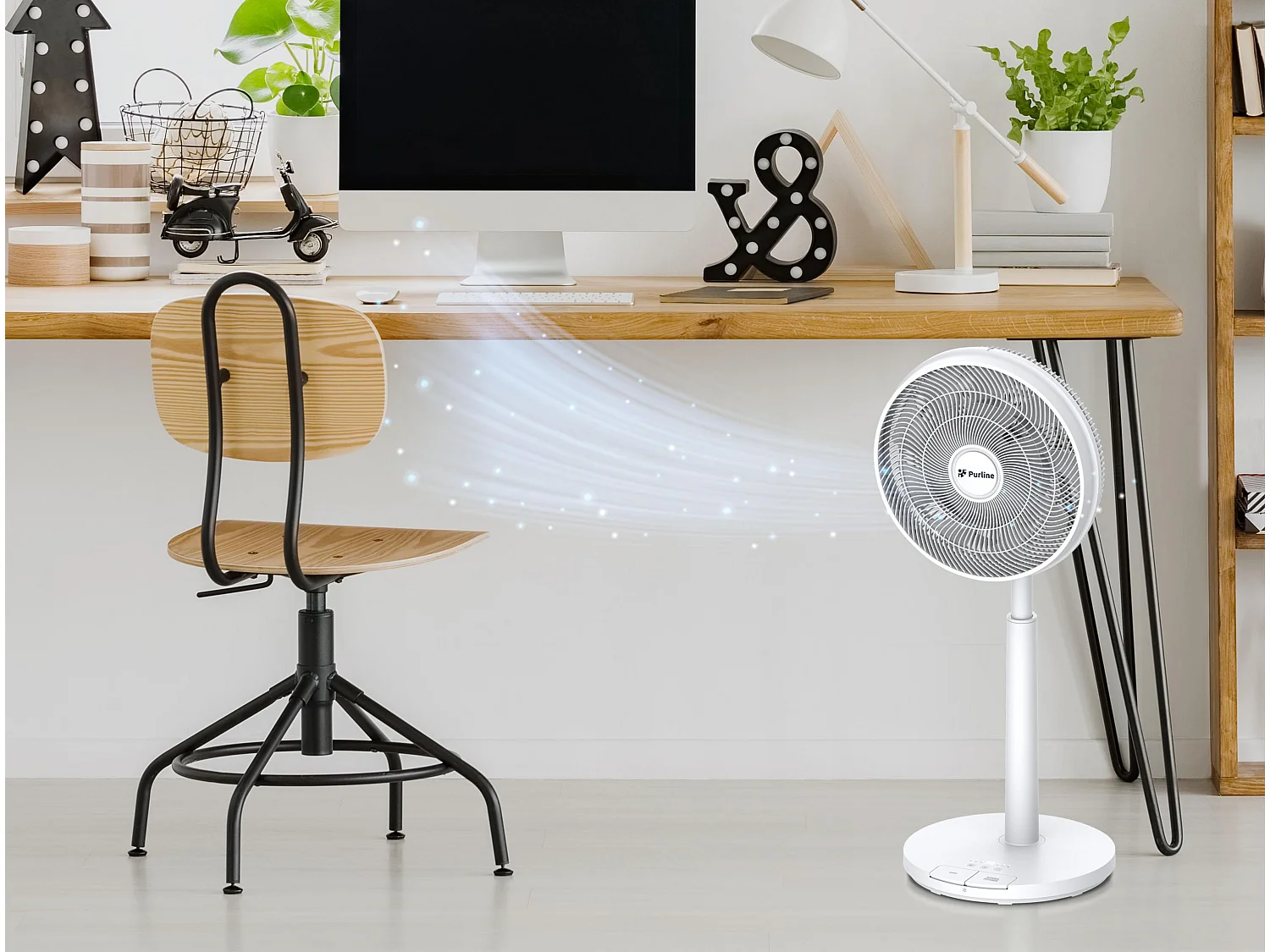 Ventilateur de sol DC avec batterie et 9 pales