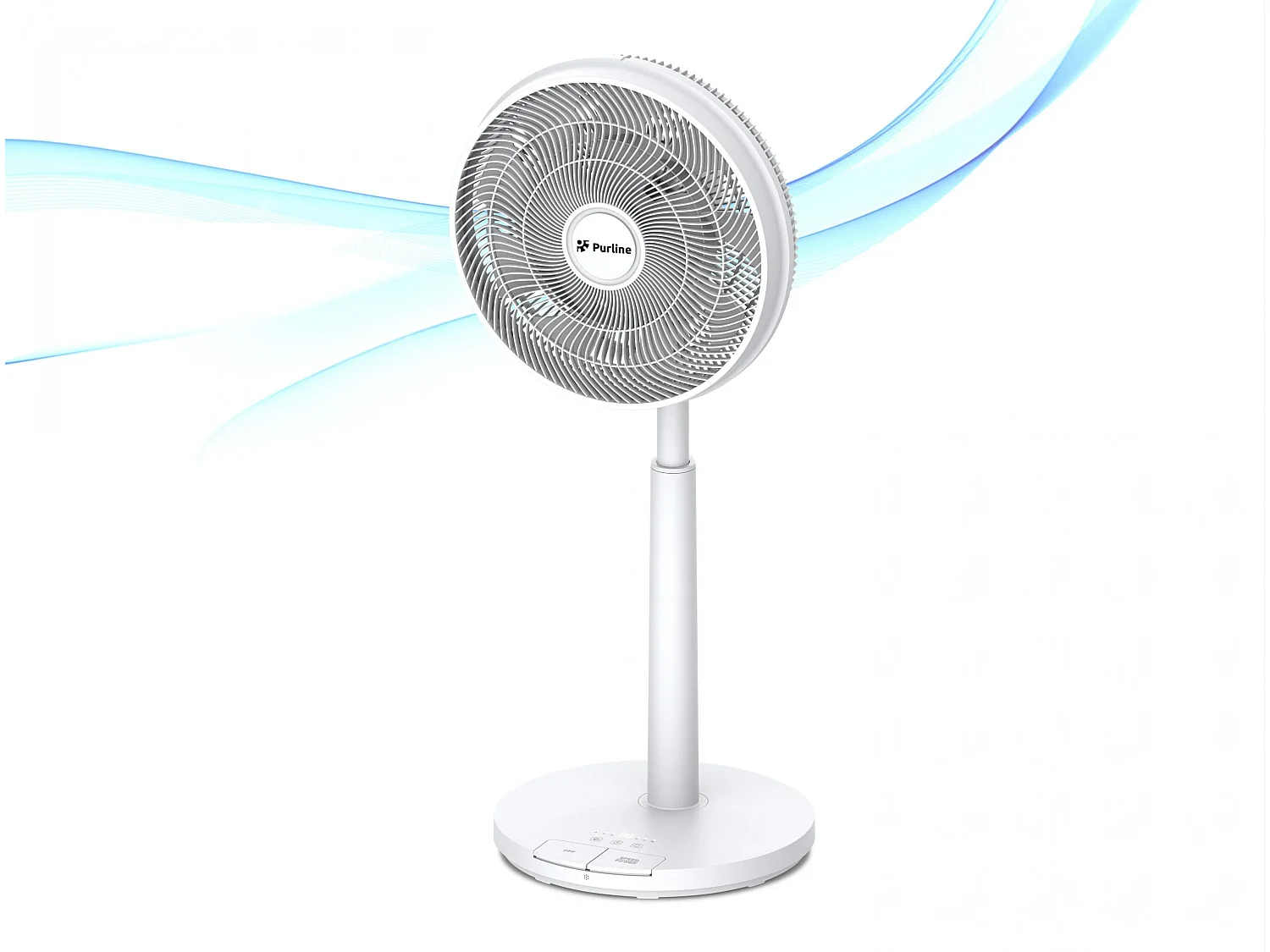 DC-vloerventilator met batterij en 9 bladen