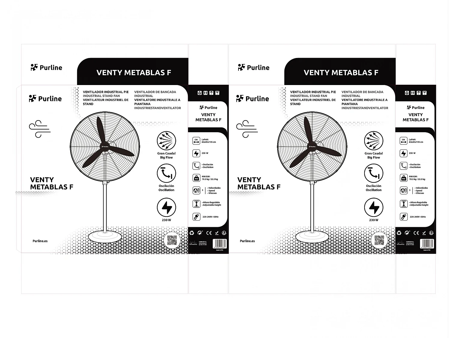 Industriële ventilator 230W met aluminium assen