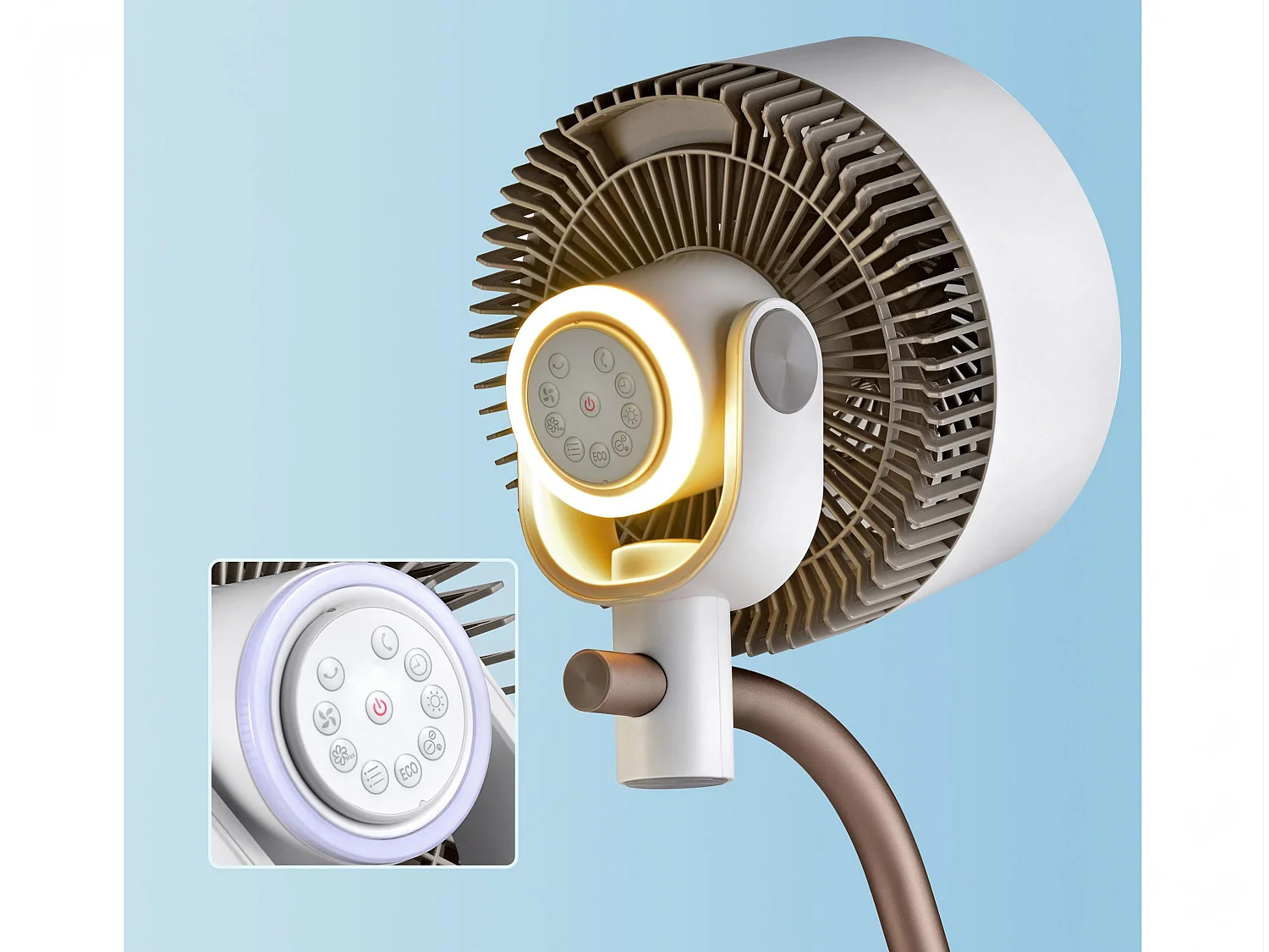 Ventilateur de sol DC avec lumière ambiante