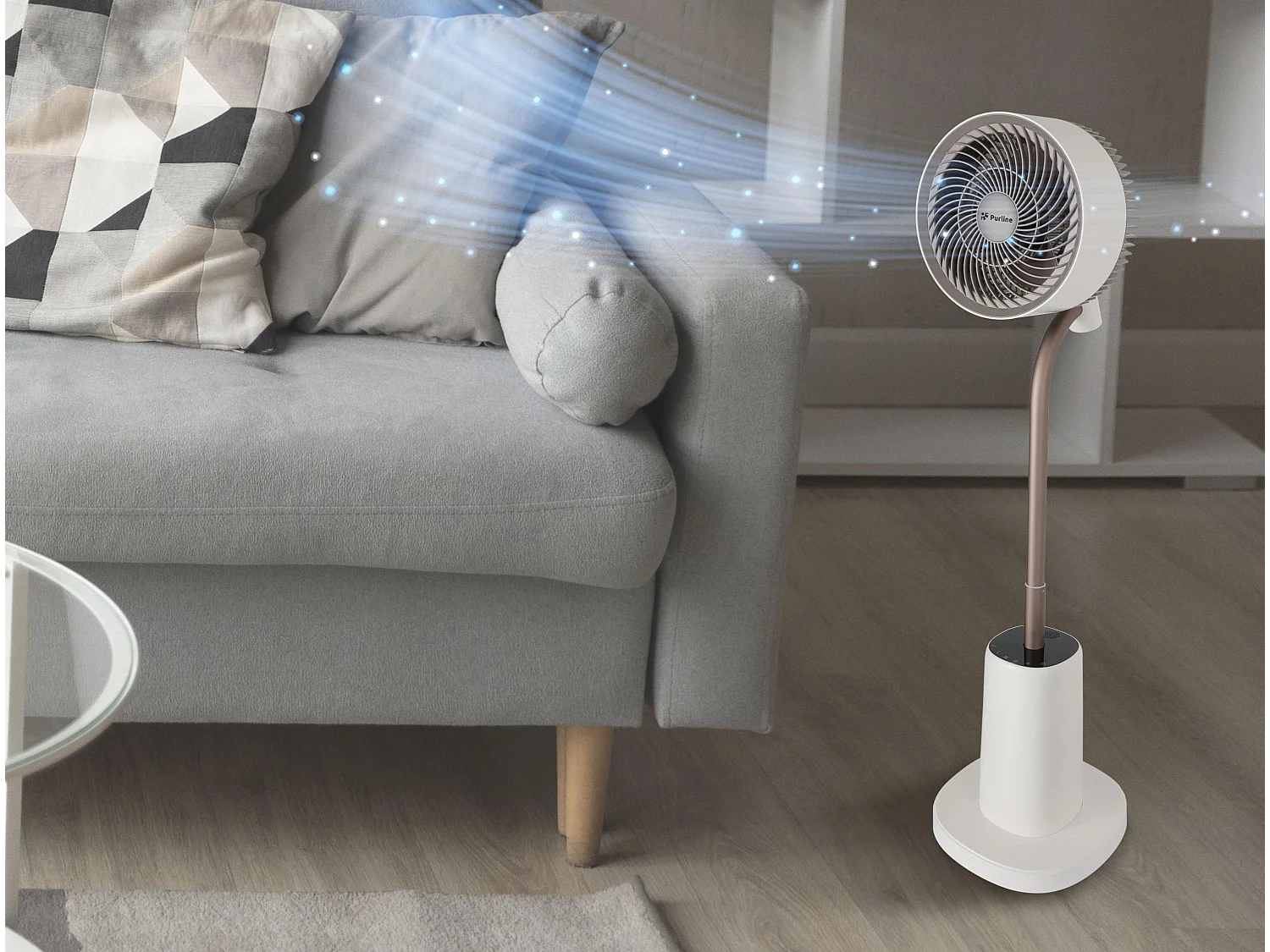Ventilateur de sol DC avec lumière ambiante