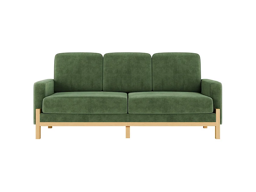 3-zits bank - massief houten frame - chenille stof - 220x80x88cm - Groen