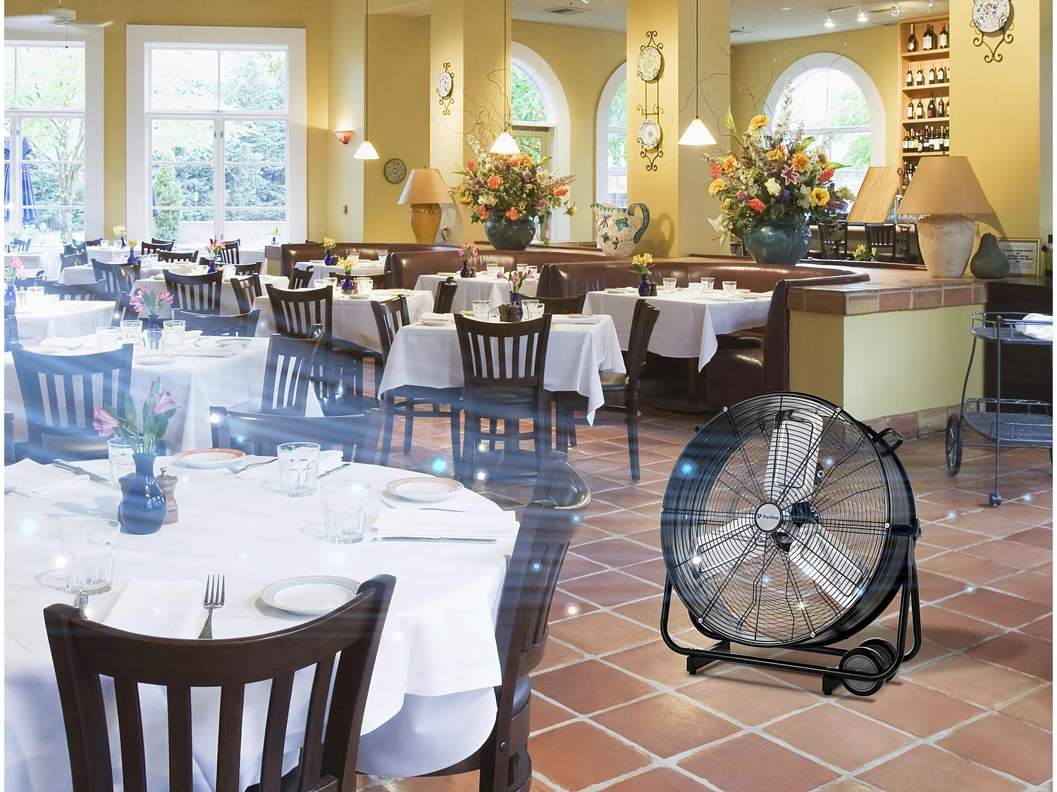 Ventilateur de sol industriel 250W avec pales en aluminium